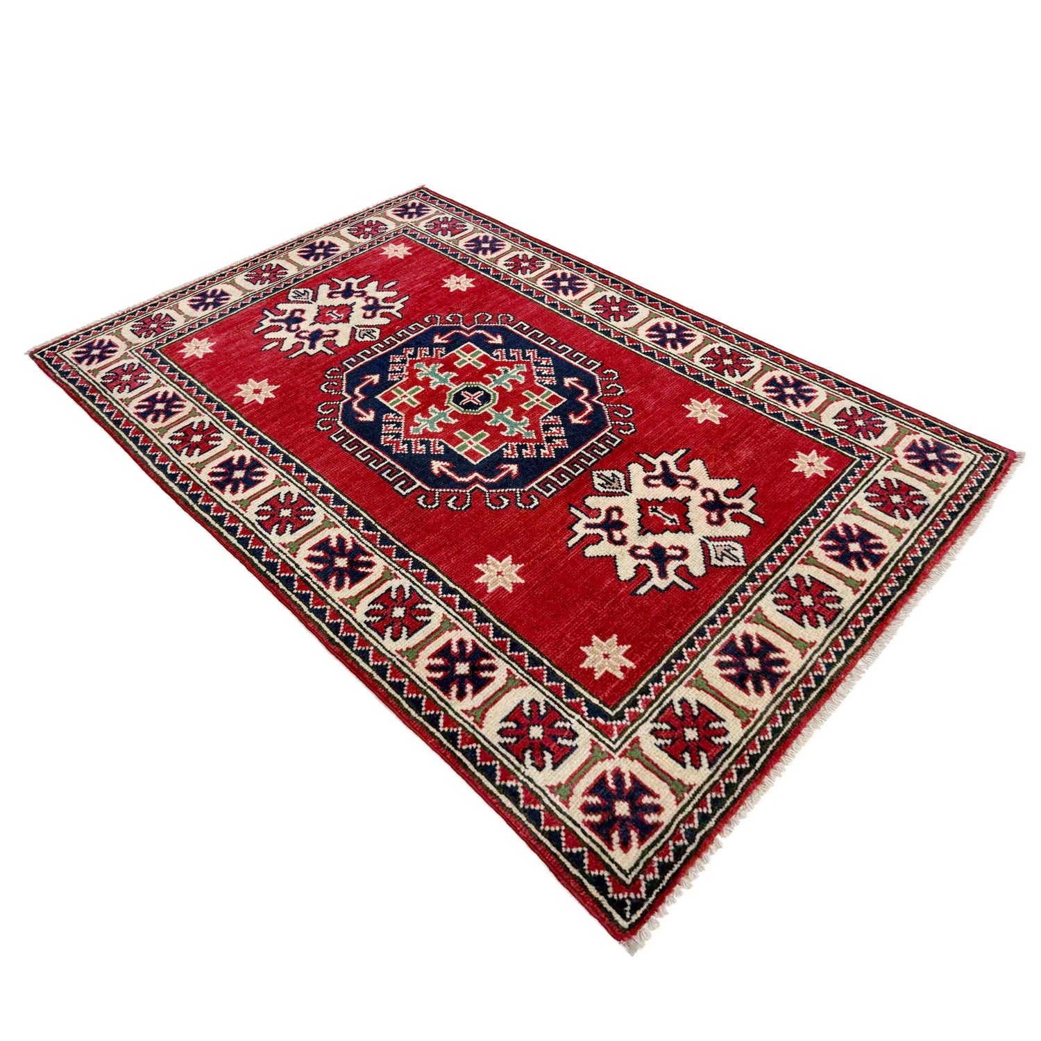 Hand knotted Kazak Carpet 2' 9" x 4' 2" ft / 83 x 126 cm - No. R37714