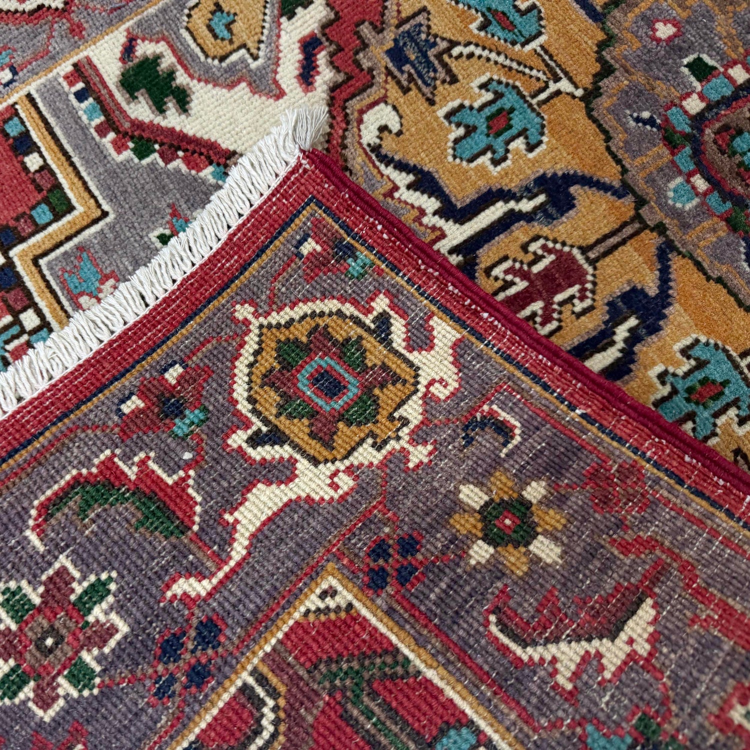 Hand Knotted Persian Design Heriz Rug 2' 9" x 4' 1" ft / 83 x 125 cm - No. R37717