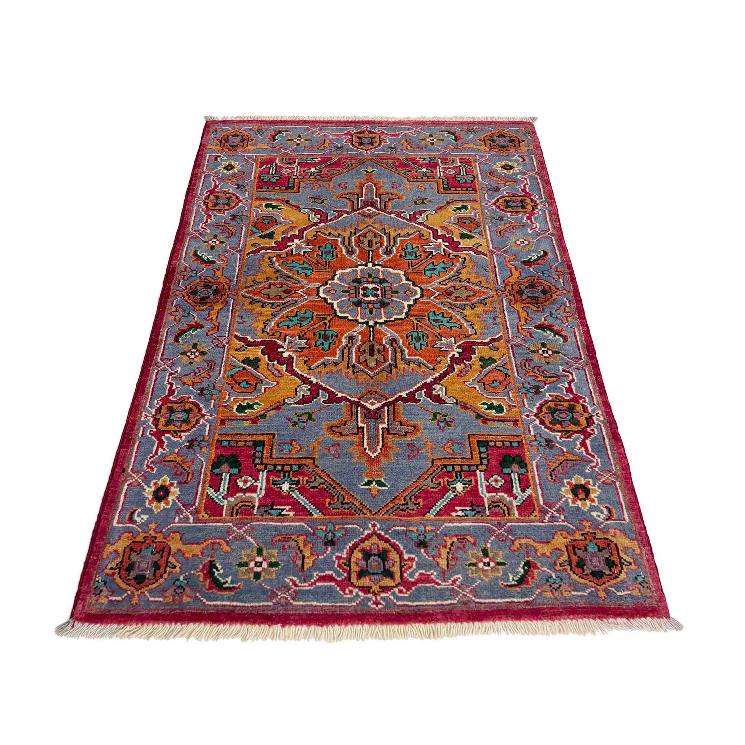 Handmade Persian Design Heriz Carpet 2' 8" x 4' 1" ft / 81 x 125 cm - No. R37718