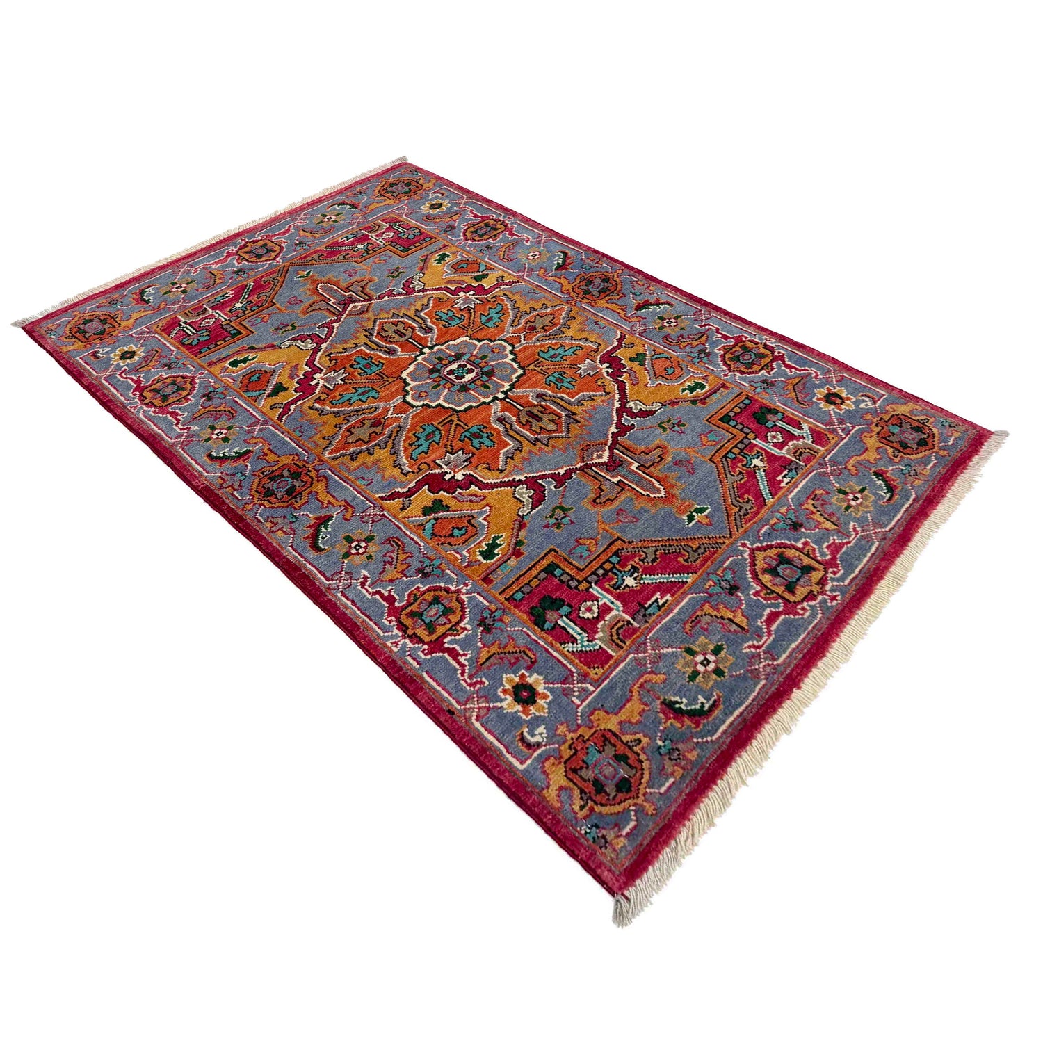 Handmade Persian Design Heriz Carpet 2' 8" x 4' 1" ft / 81 x 125 cm - No. R37718