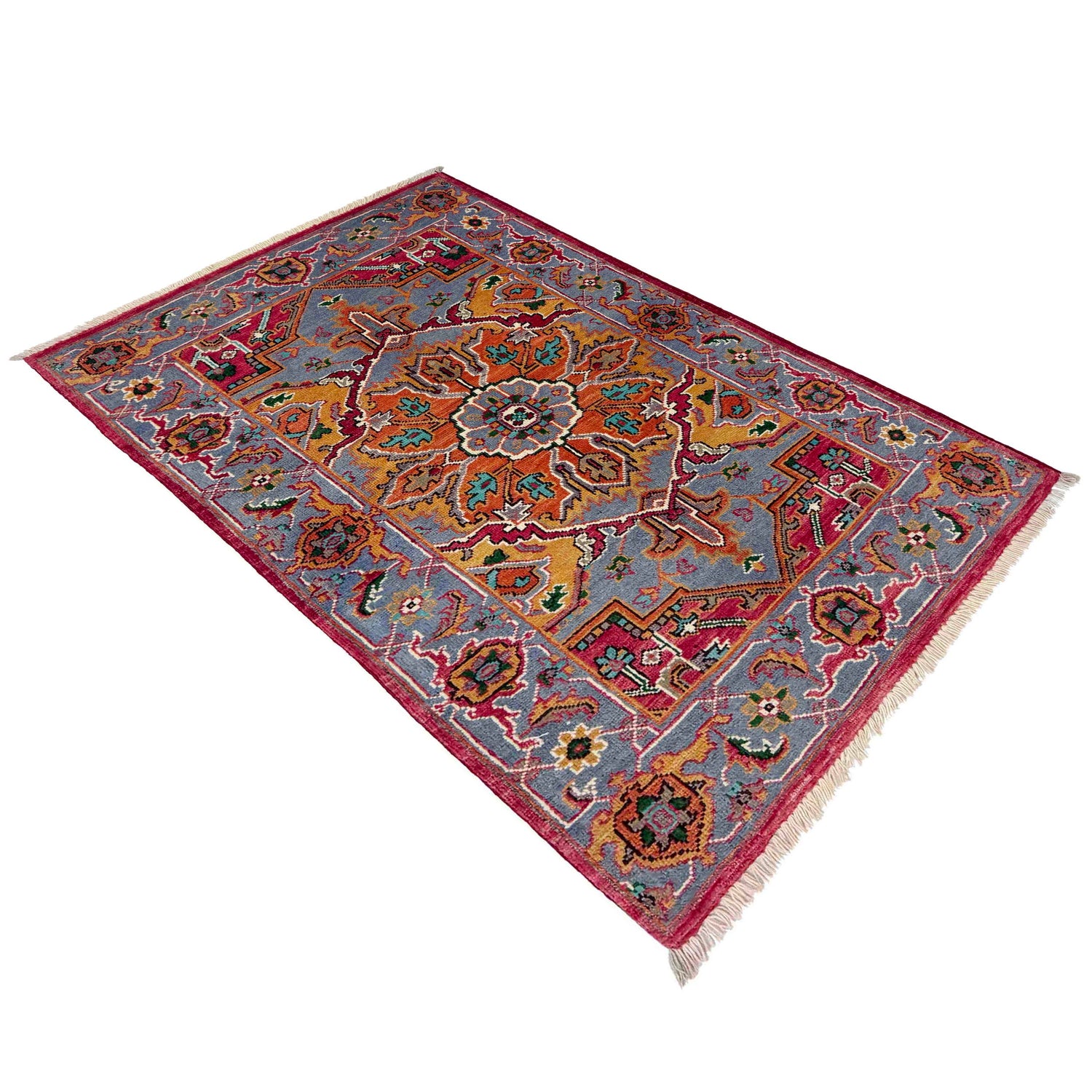 Handmade Persian Design Heriz Carpet 2' 8" x 4' 1" ft / 81 x 125 cm - No. R37718
