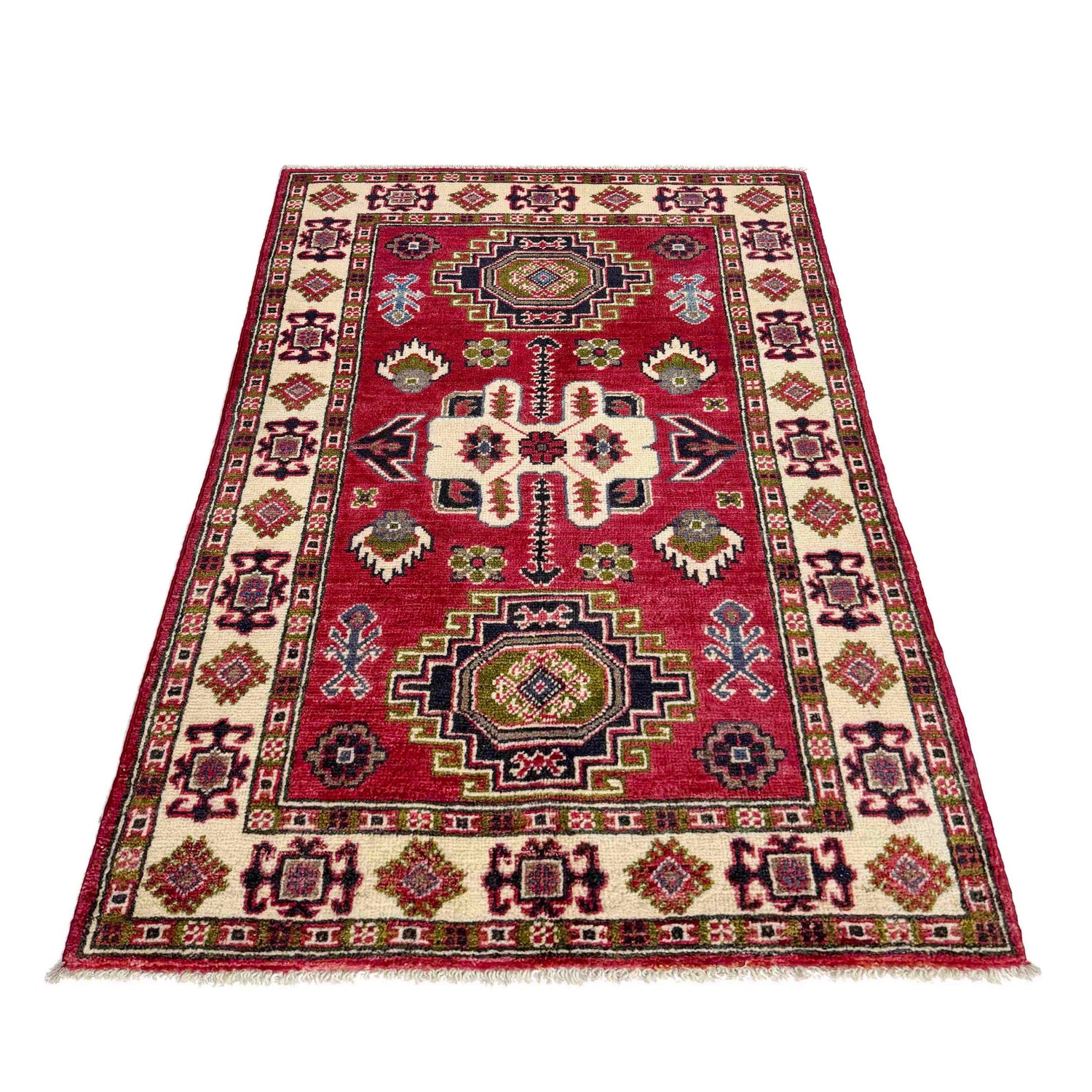 Red Color Kazak Rug 2' 7" x 4' 2" ft / 80 x 126 cm - No. R37724