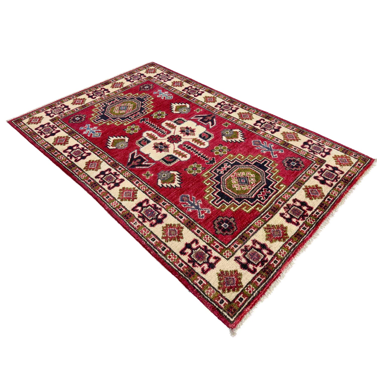 Red Color Kazak Rug 2' 7" x 4' 2" ft / 80 x 126 cm - No. R37724