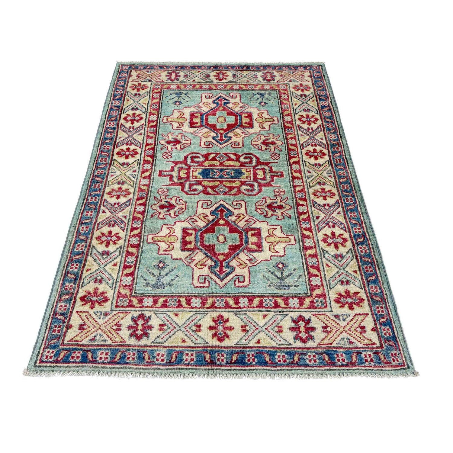 Handmade Kazak Area Rug 2' 7" x 4' 1" ft / 80 x 125 cm - No. R37725