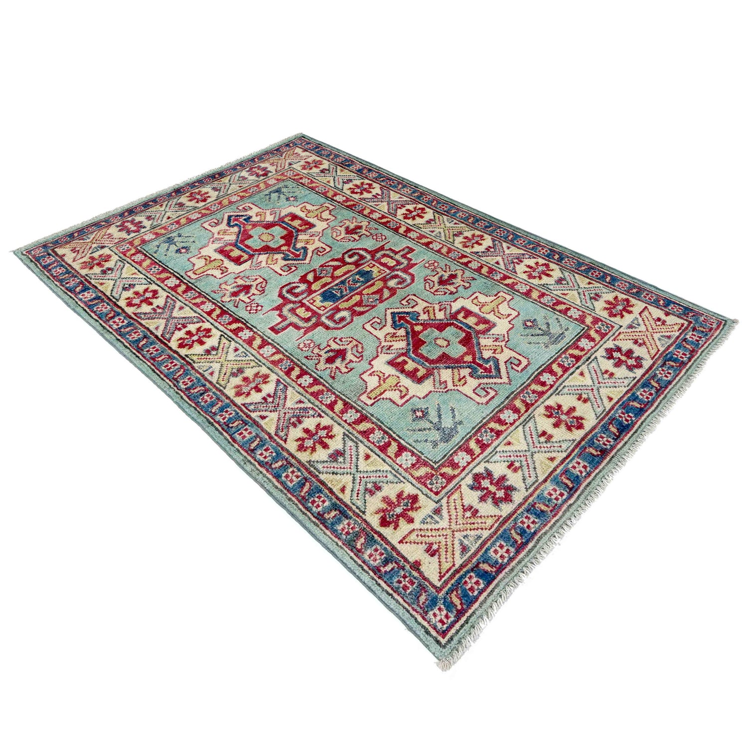 Handmade Kazak Area Rug 2' 7" x 4' 1" ft / 80 x 125 cm - No. R37725