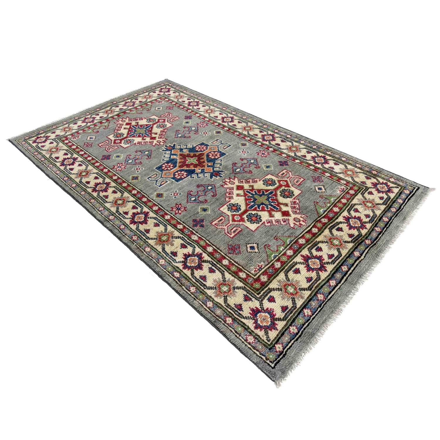 Handmade Kazak Area Rug 2' 8" x 4' 5" ft / 81 x 134 cm - No. R37727
