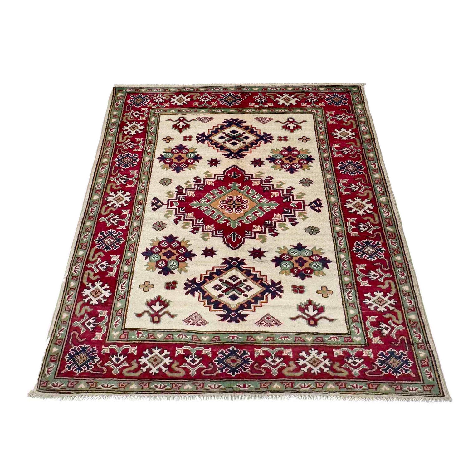 Hand knotted Kazak Carpet 3' 2" x 4' 3" ft / 97 x 129 cm - No. R37729