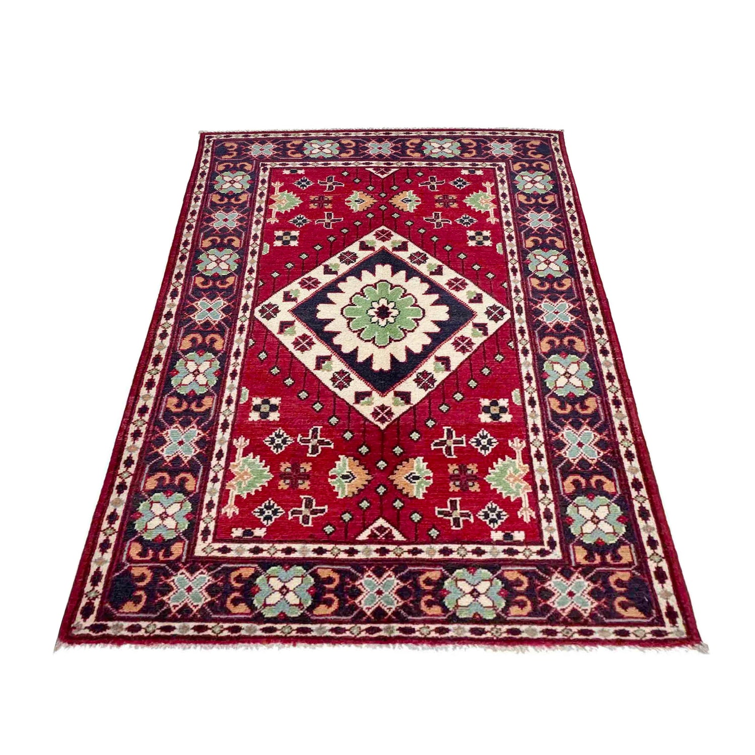 Hand knotted Kazak Carpet 3' 1" x 5' 0" ft / 93 x 153 cm - No. R37730