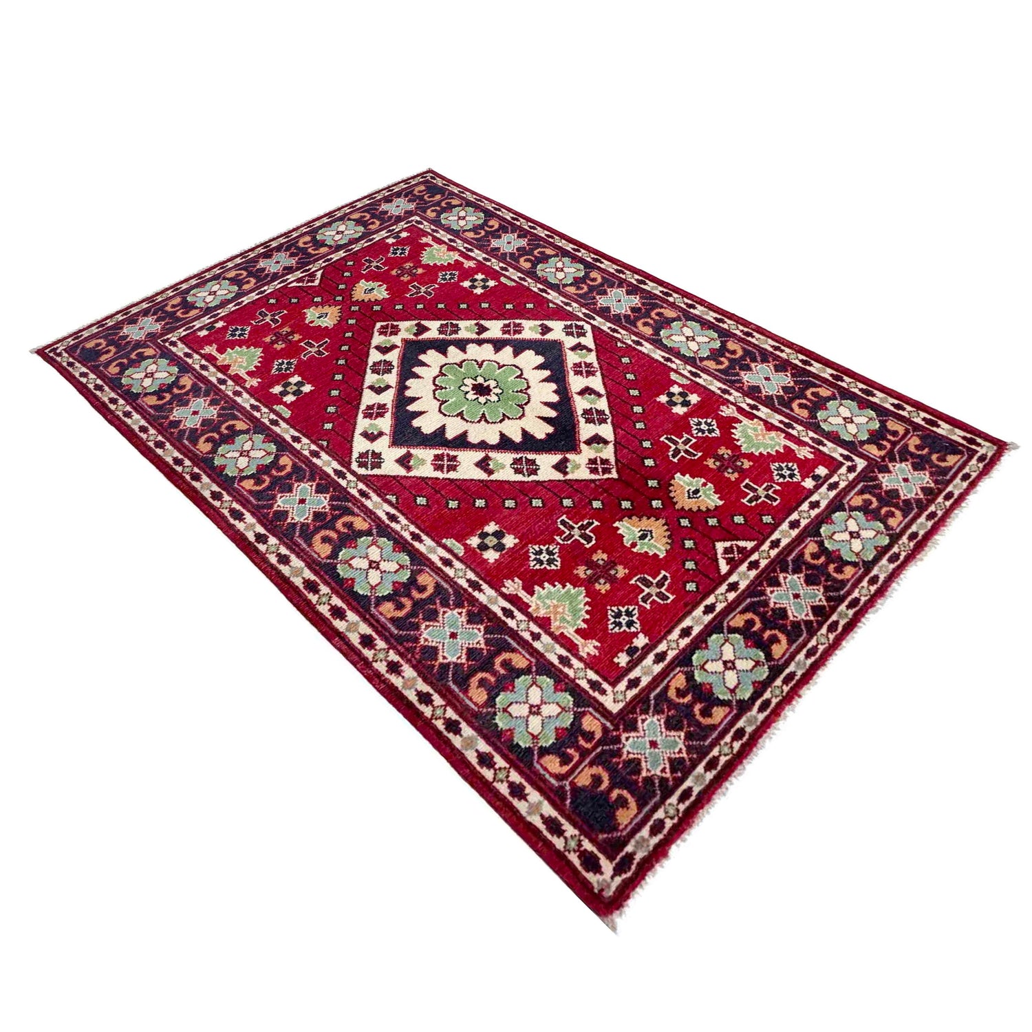 Hand knotted Kazak Carpet 3' 1" x 5' 0" ft / 93 x 153 cm - No. R37730
