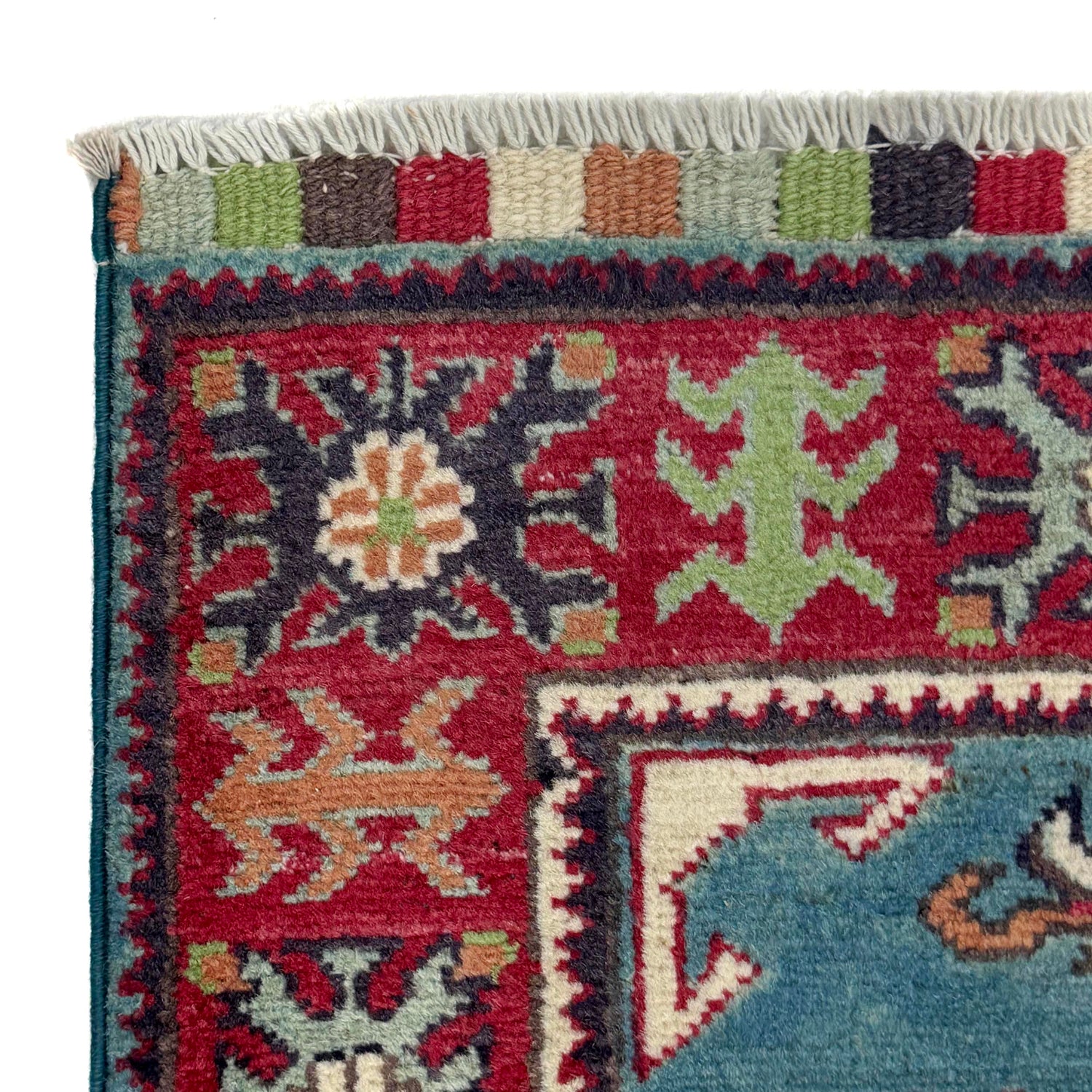 Blue Color Kazak Rug 3' 3" x 4' 8" ft / 99 x 142 cm - No. R37732