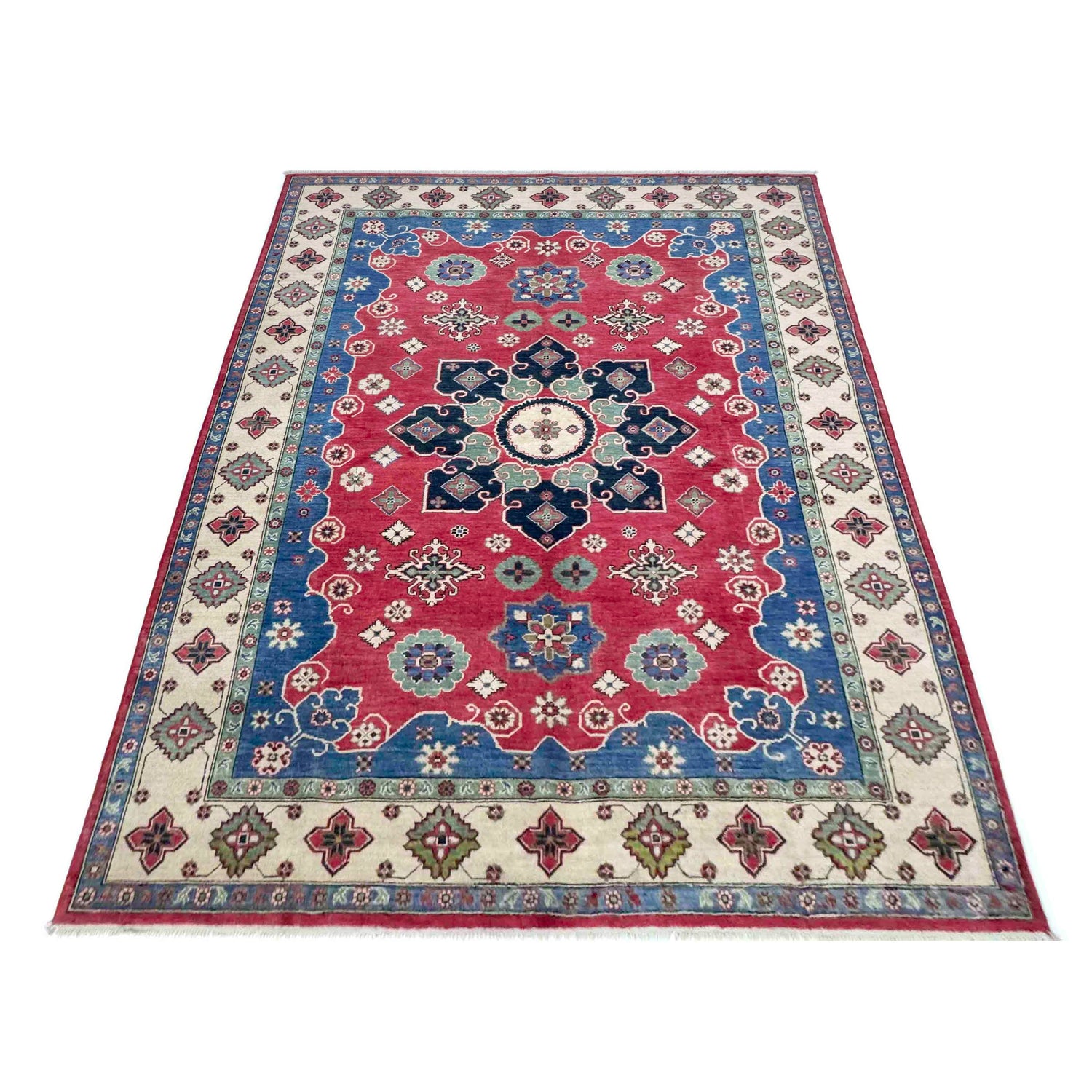 Hand knotted Kazak Carpet 6' 7" x 10' 0" ft / 200 x 304 cm - No. R37743