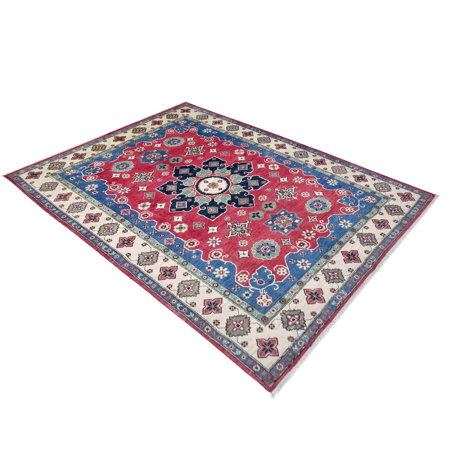 Hand knotted Kazak Carpet 6' 7" x 10' 0" ft / 200 x 304 cm - No. R37743
