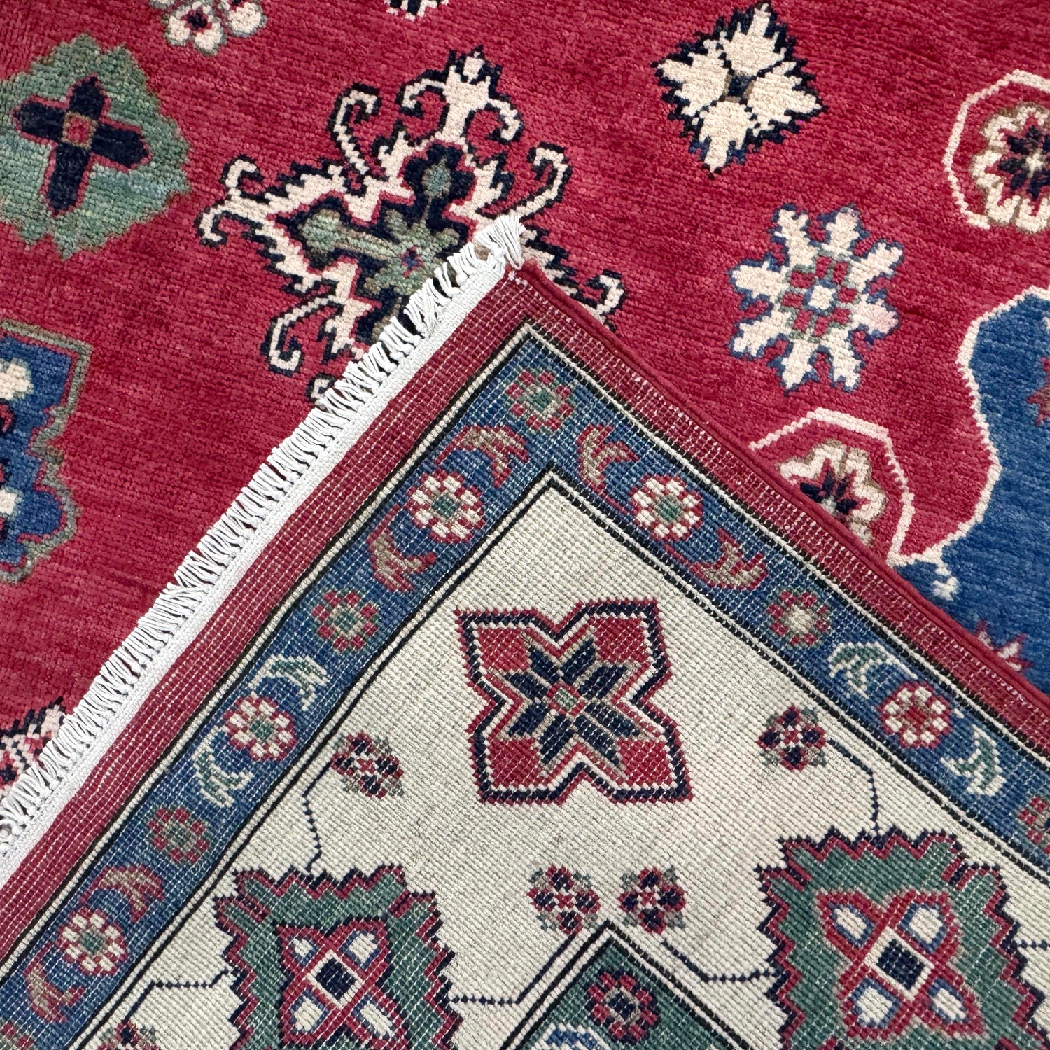 Hand knotted Kazak Carpet 6' 7" x 10' 0" ft / 200 x 304 cm - No. R37743