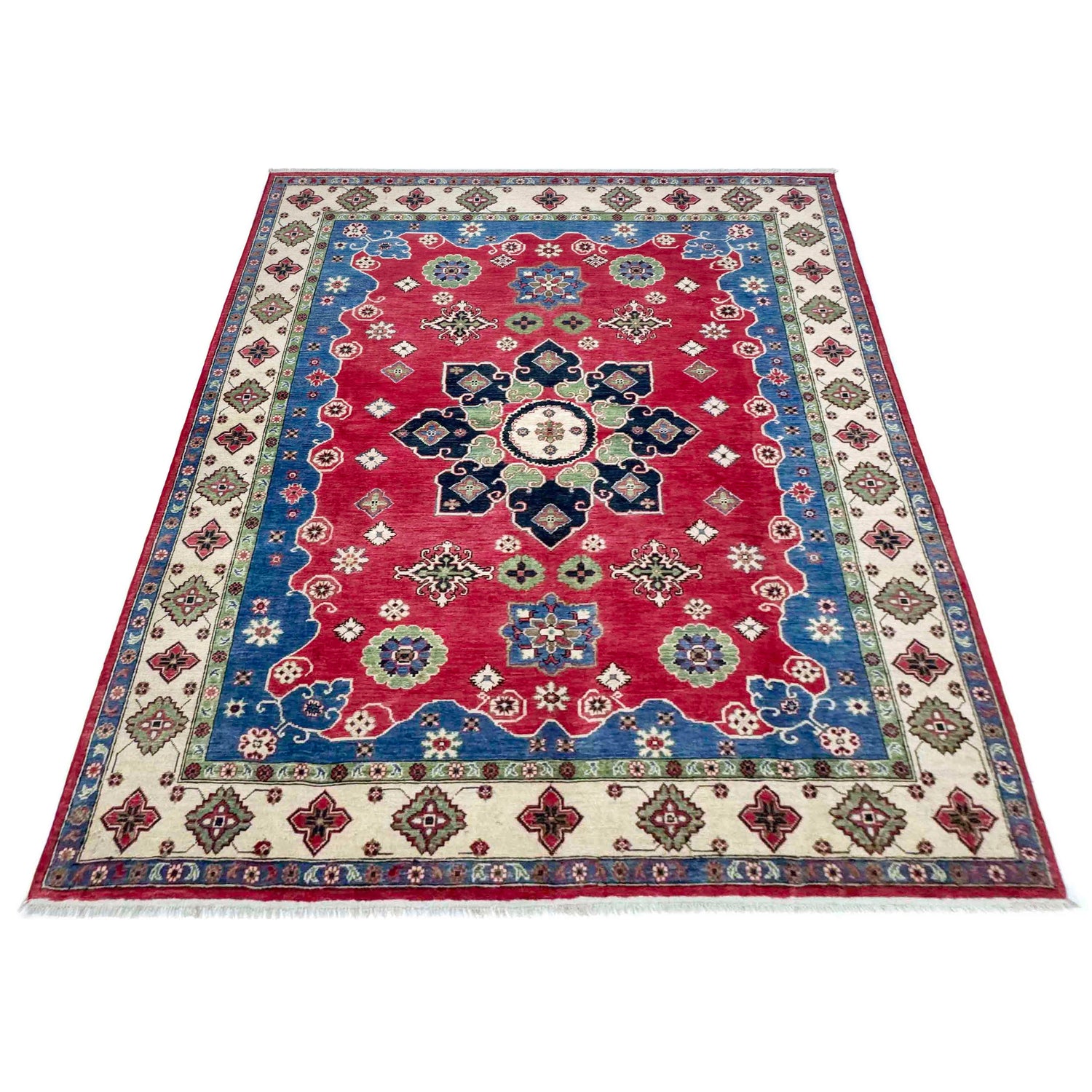 Handmade Kazak Area Rug 6' 7" x 9' 10" ft / 201 x 300 cm - No. R37745