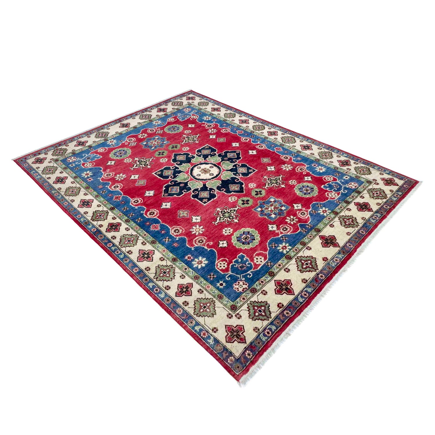 Handmade Kazak Area Rug 6' 7" x 9' 10" ft / 201 x 300 cm - No. R37745