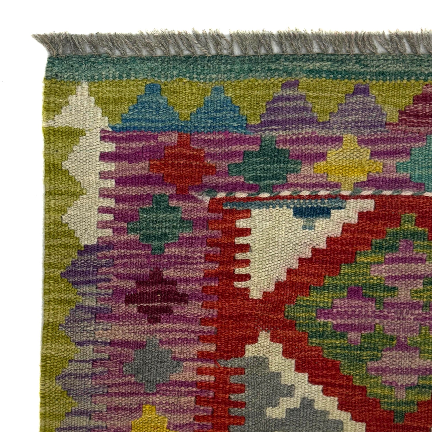 Handmade Afghan Vegetable Kilim 3' 10" x 5' 1" ft / 116 x 155 cm - No. R37789