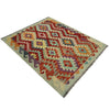 Multi Color ful Flat-Weave Wool Kilim 3' 3" x 4' 8" ft / 100 x 143 cm - No. R37795
