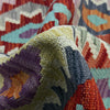Multi Color ful Flat-Weave Wool Kilim 3' 3" x 4' 8" ft / 100 x 143 cm - No. R37795
