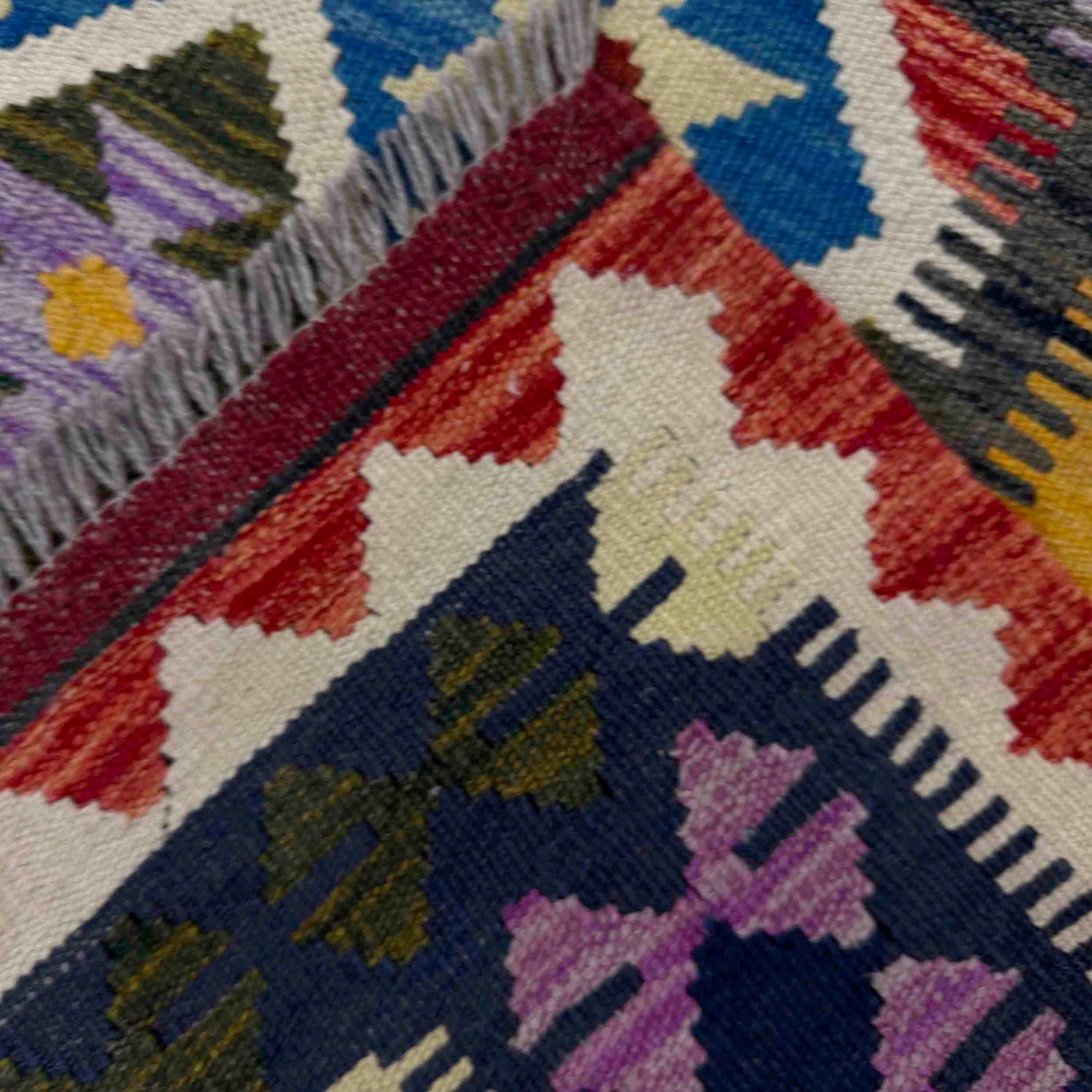 Hand Made Afghan Kilim 5' 9" x 8' 5" ft / 174 x 257 cm - No. R37806