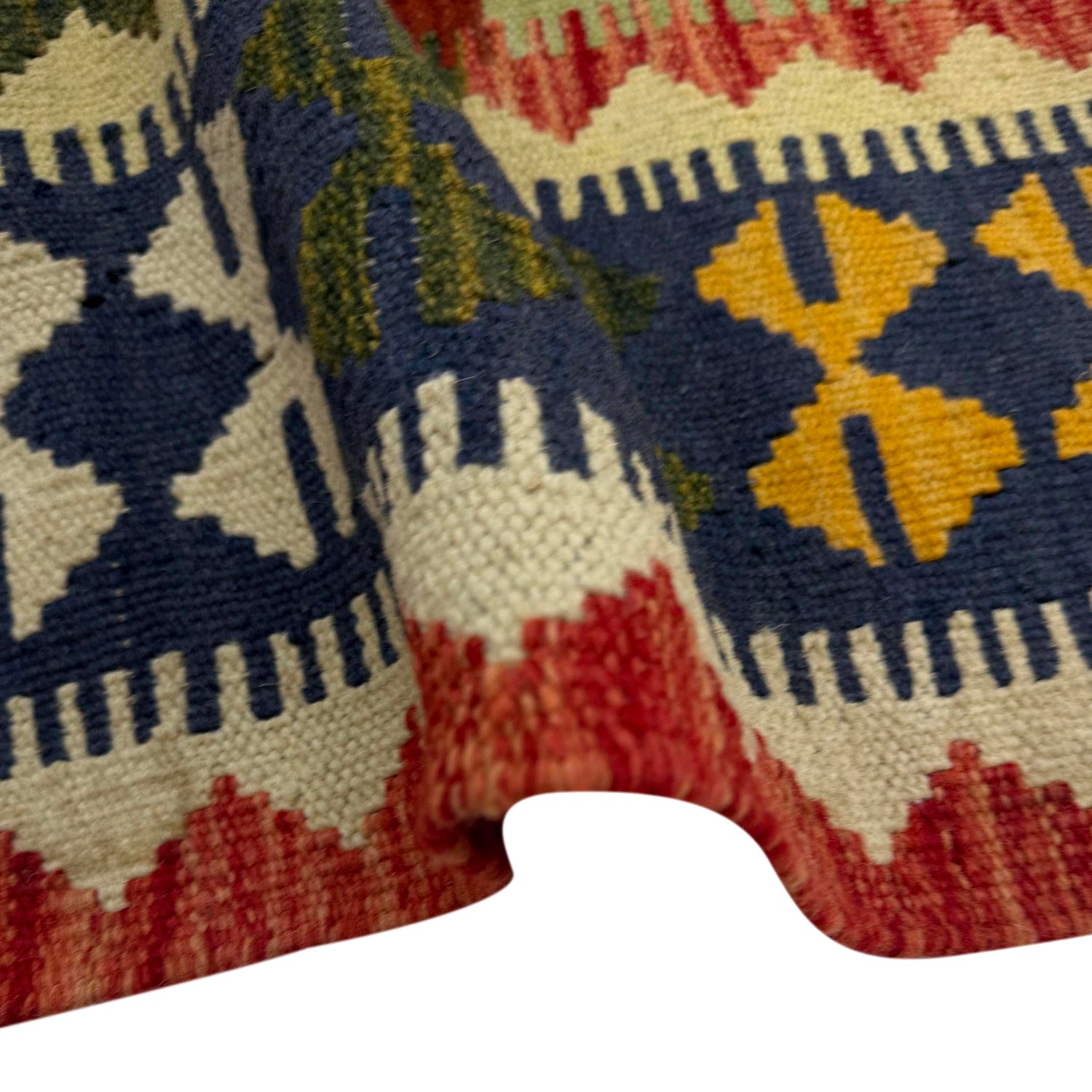 Hand Made Afghan Kilim 5' 9" x 8' 5" ft / 174 x 257 cm - No. R37806