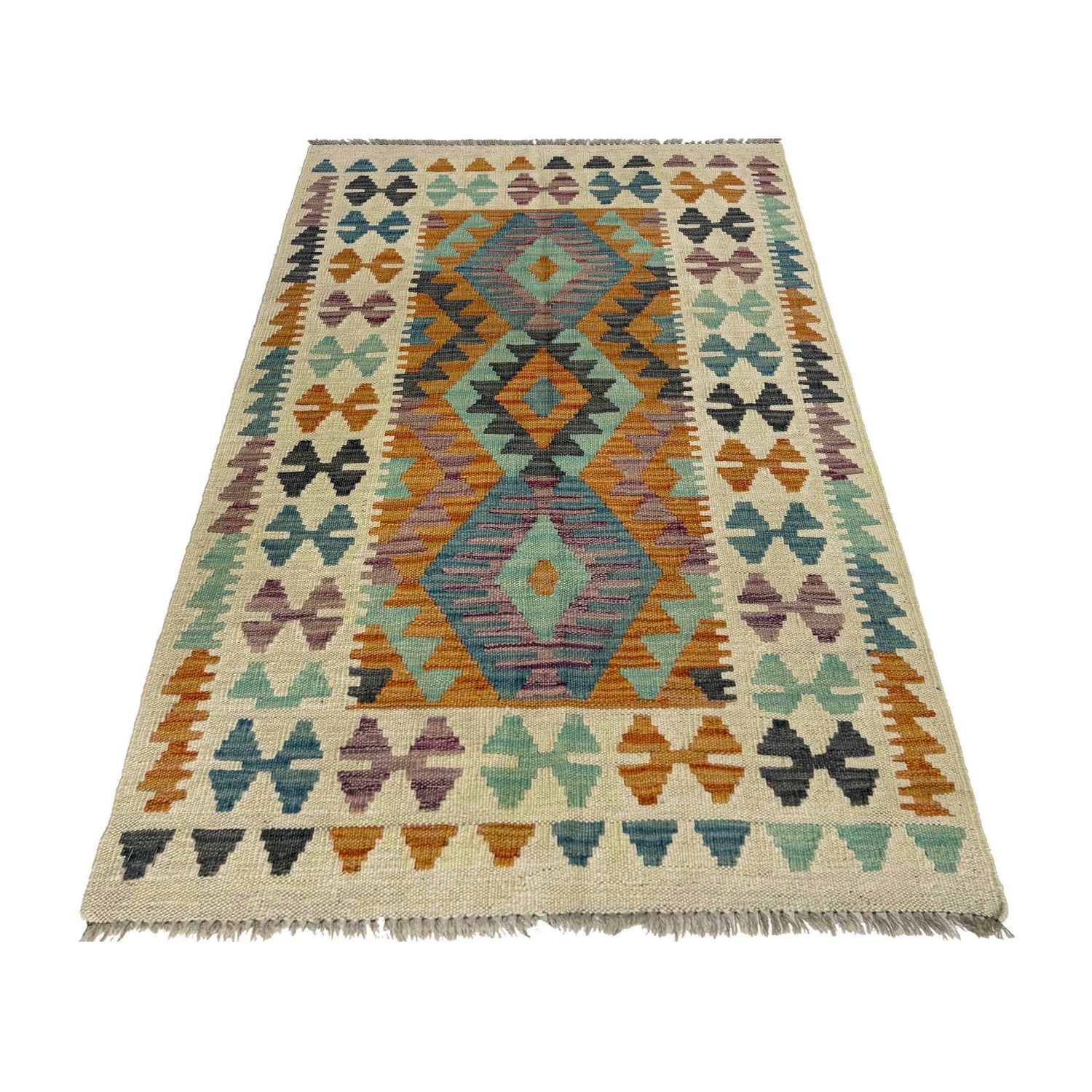 Handmade Vegetable Kelim 2' 7" x 4' 3" ft / 79 x 130 cm - No. R37809