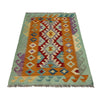Hand Woven Wool Kelim 2' 7" x 4' 2" ft / 79 x 126 cm - No. R37812