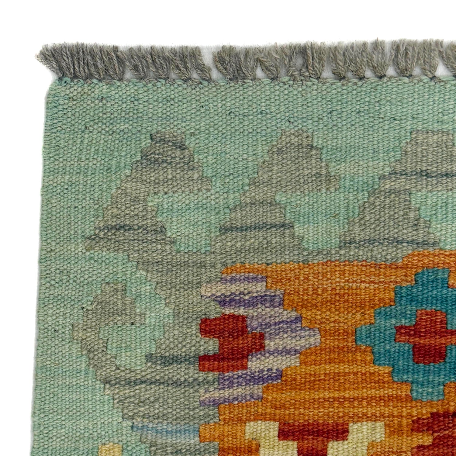 Hand Woven Wool Kelim 2' 7" x 4' 2" ft / 79 x 126 cm - No. R37812