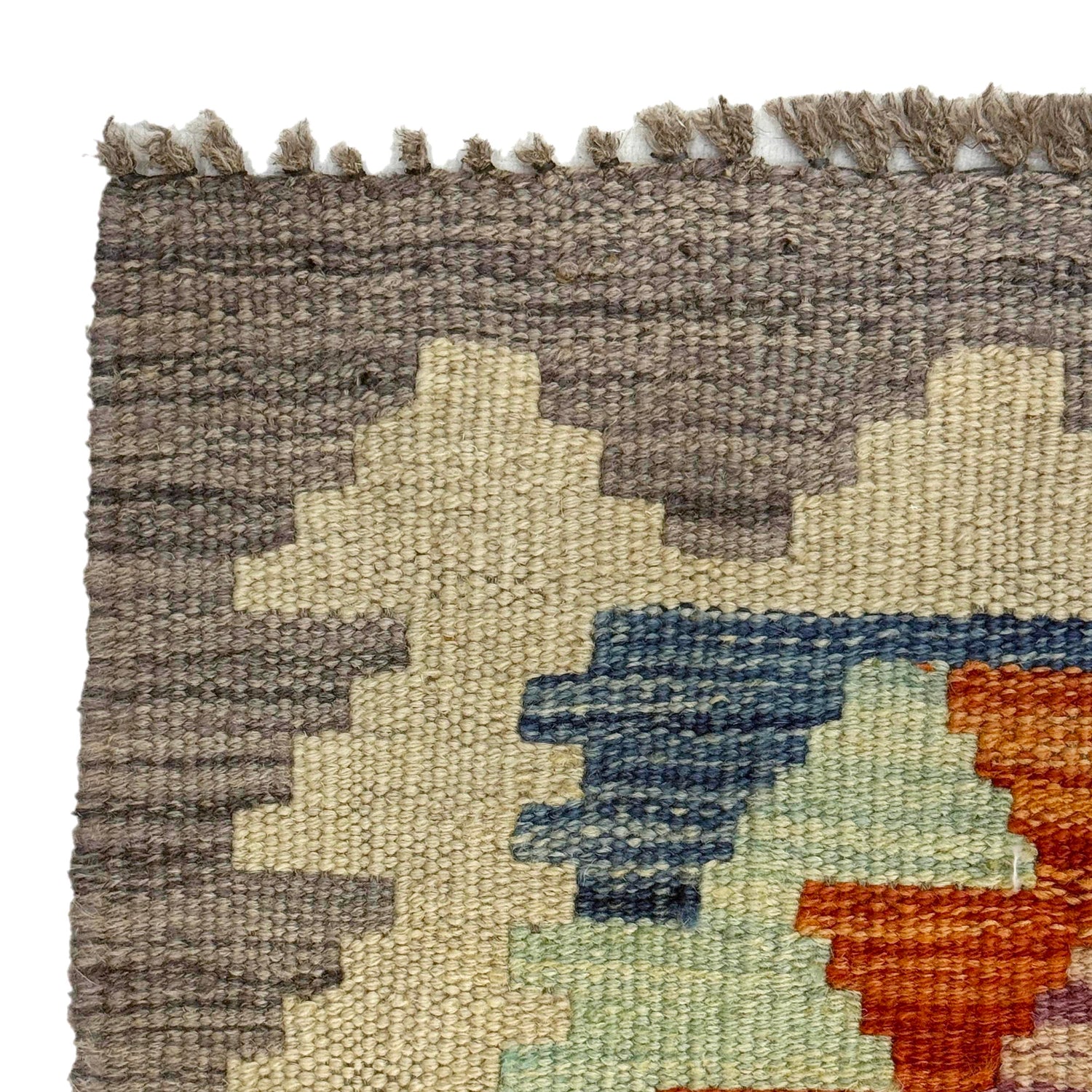 Handmade Turkish Design Wool Kilim 2' 5" x 3' 11" ft / 74 x 120 cm - No. R37814