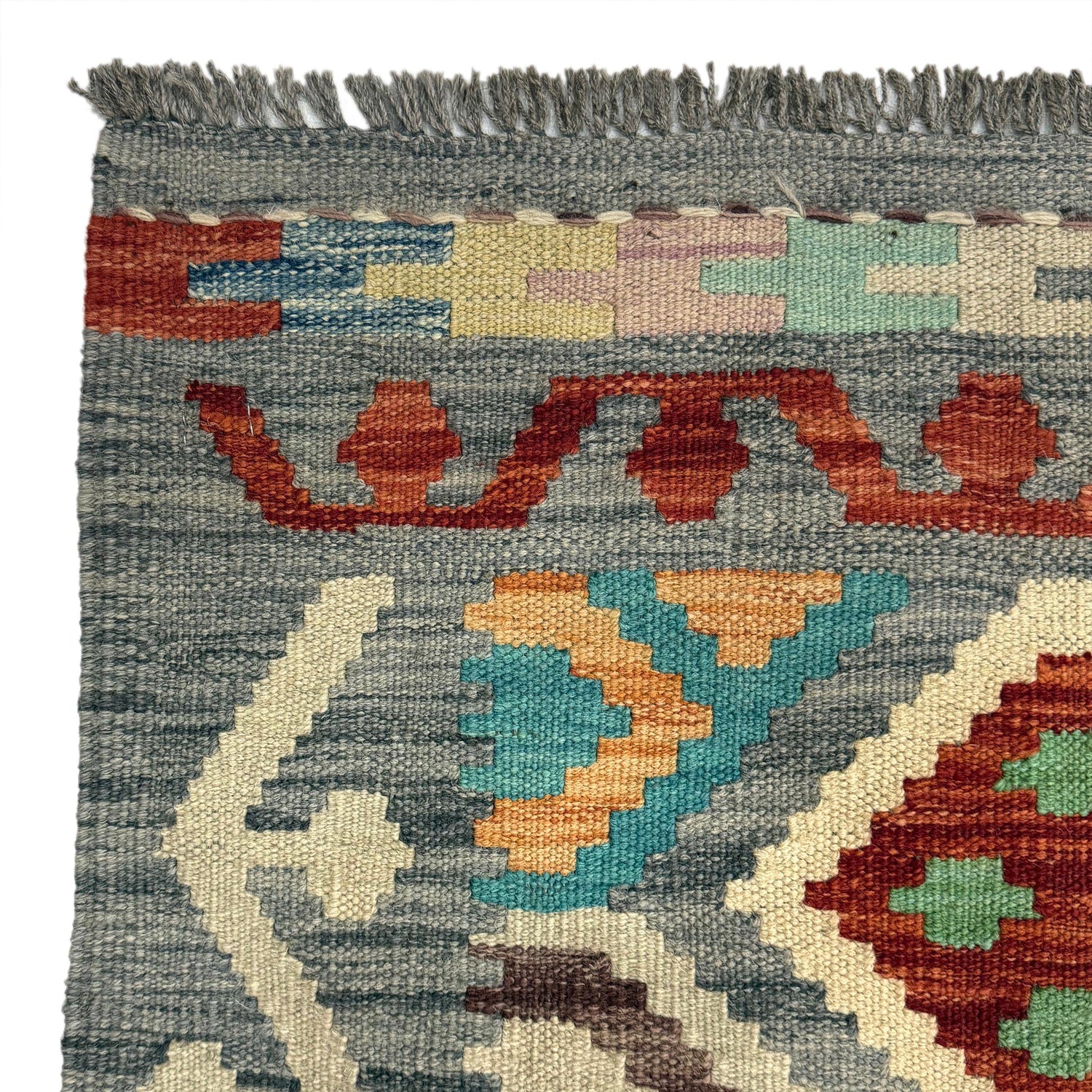 Hand Woven Wool Kelim 6' 4" x 9' 9" ft / 192 x 298 cm - No. R37861