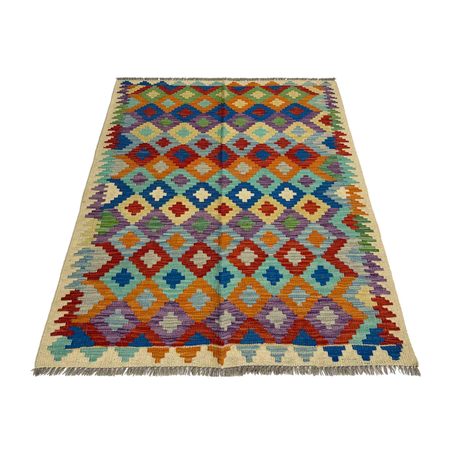 Handmade Vegetable Kilim 3' 3" x 4' 11" ft / 100 x 151 cm - No. R37862