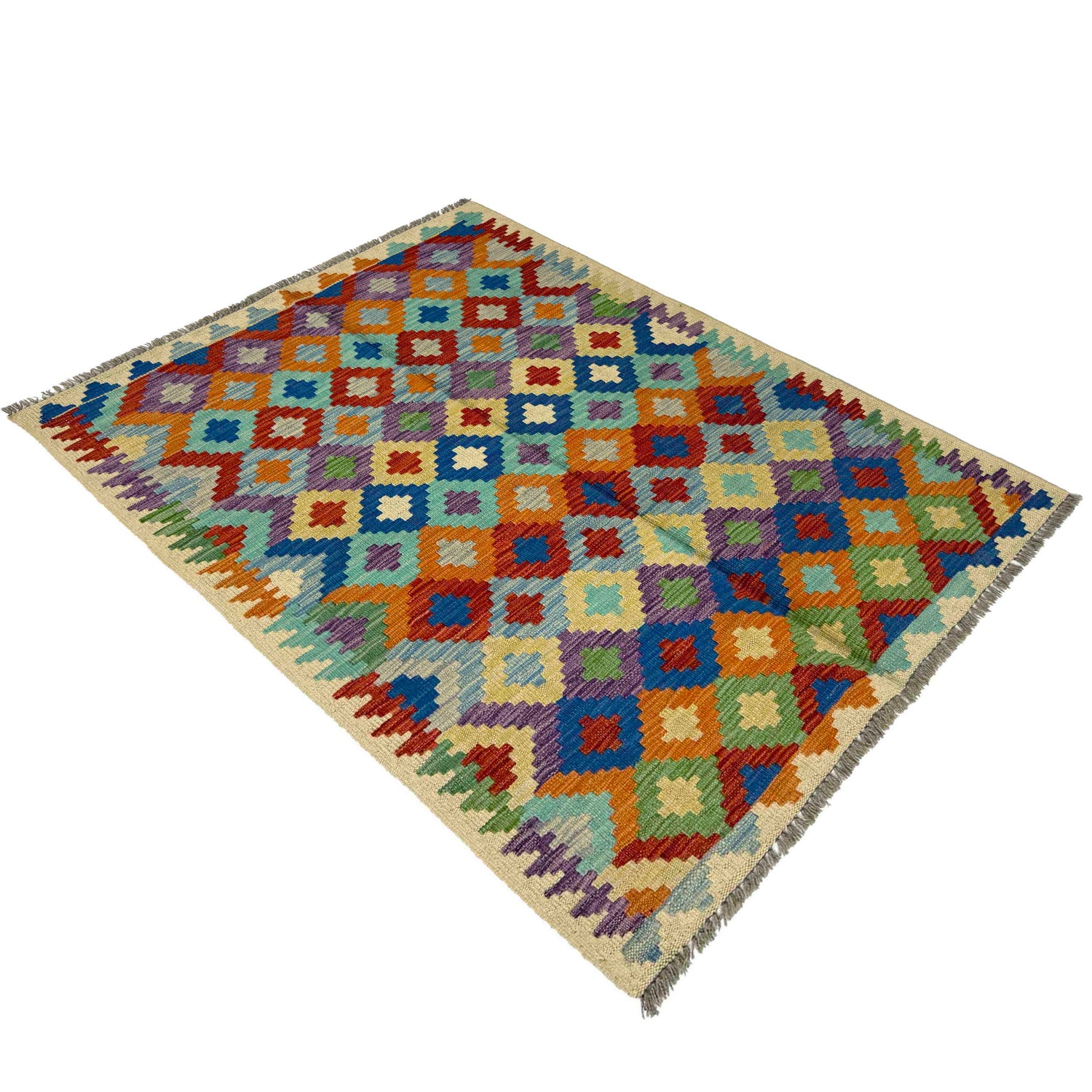 Handmade Vegetable Kilim 3' 3" x 4' 11" ft / 100 x 151 cm - No. R37862