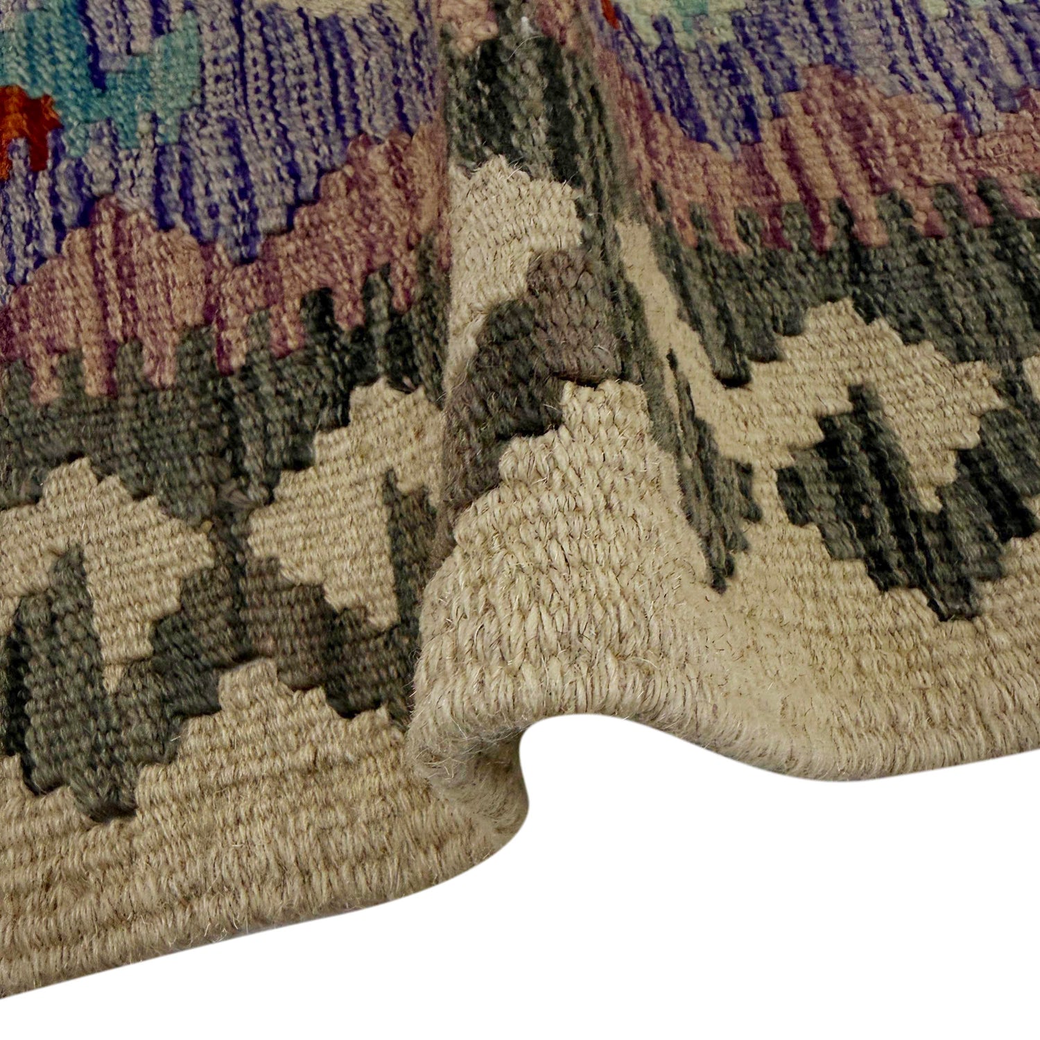 Hand Woven Wool Kelim 3' 5" x 5' 5" ft / 104 x 165 cm - No. R37882