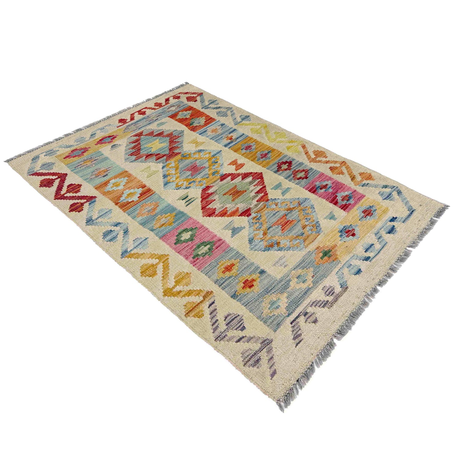 Hand Knotted Flatweave Kilim 2' 7" x 3' 10" ft / 79 x 117 cm - No. R37896