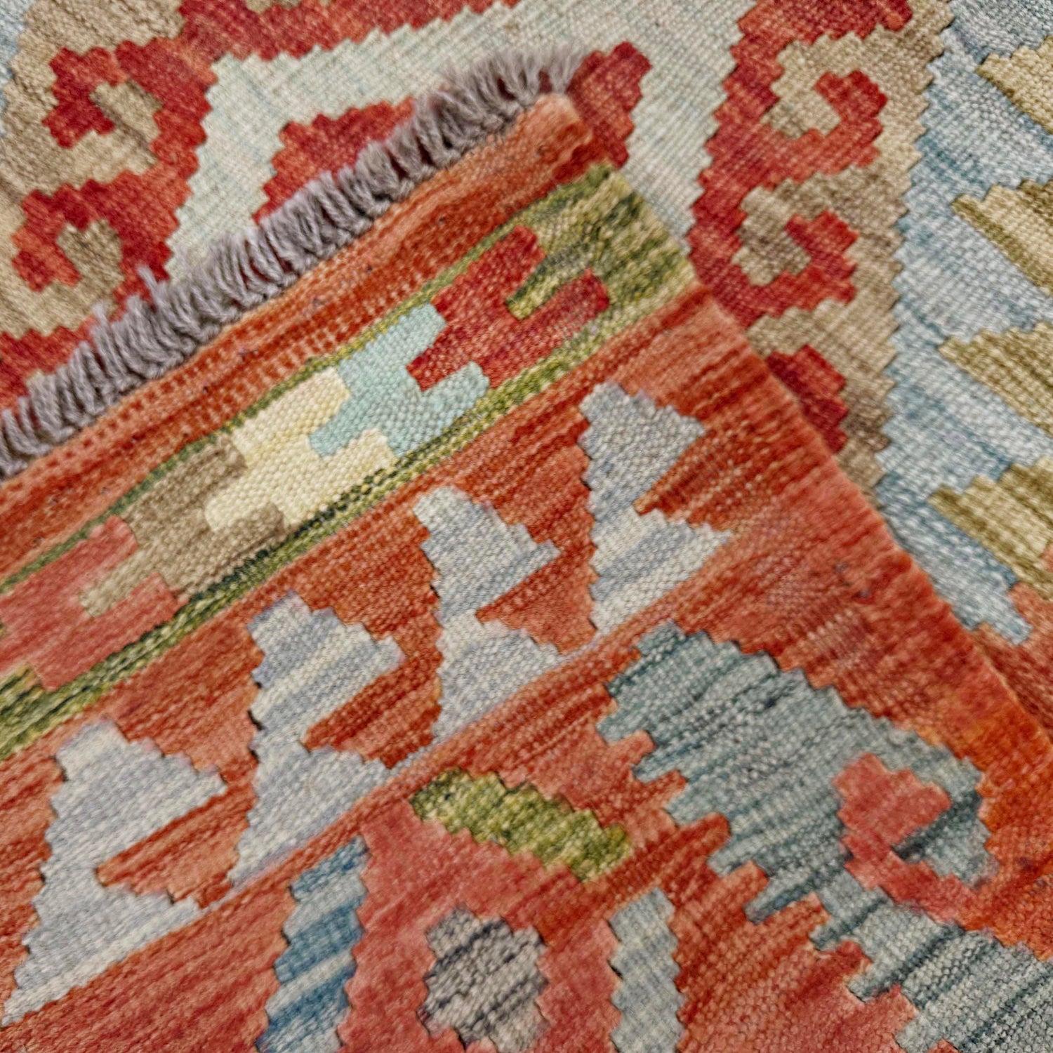 Hand Made Afghan Kilim 3' 5" x 4' 11" ft / 103 x 149 cm - No. R37901