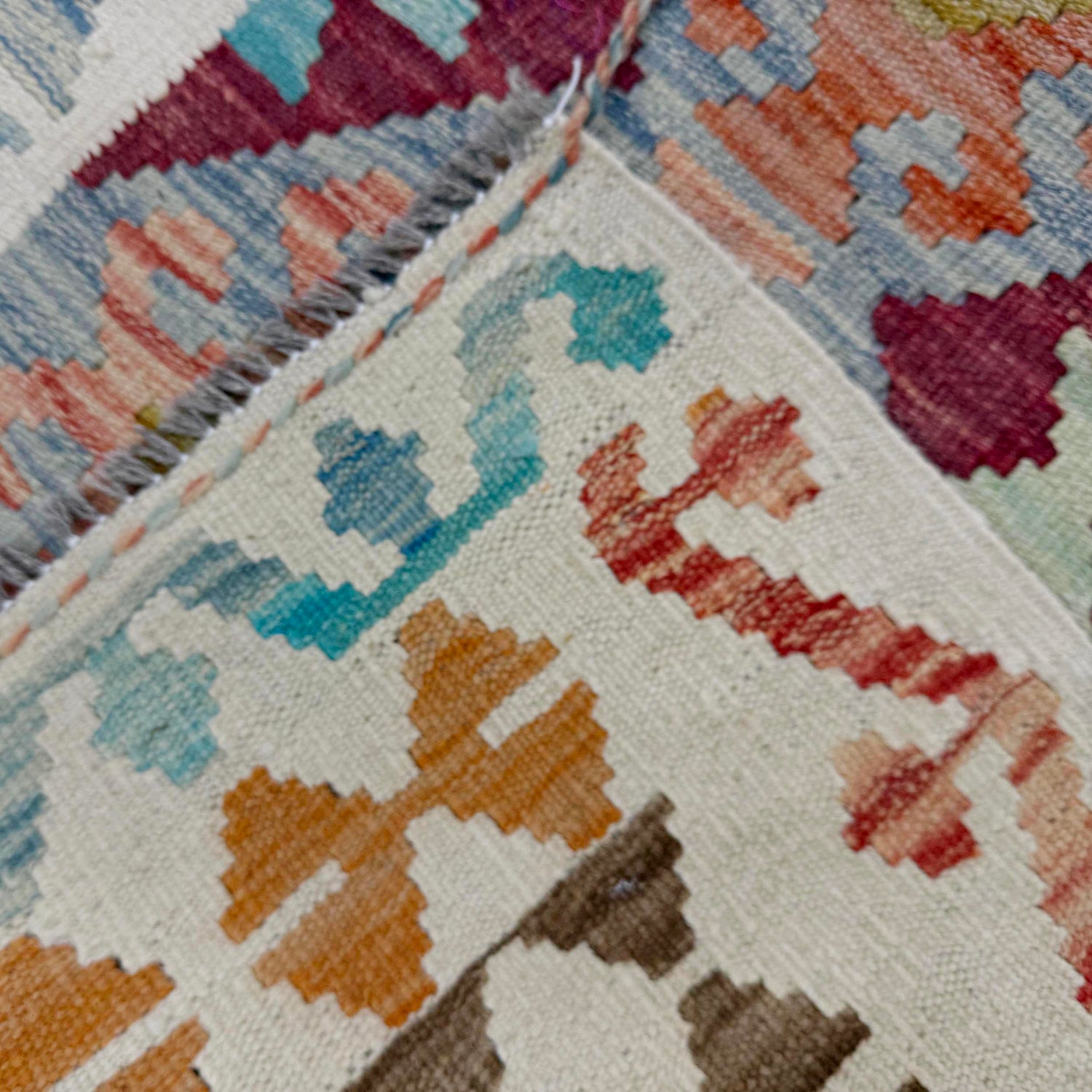 Handmade Afghan Vegetable Kilim 2' 10" x 3' 9" ft / 87 x 115 cm - No. R37908