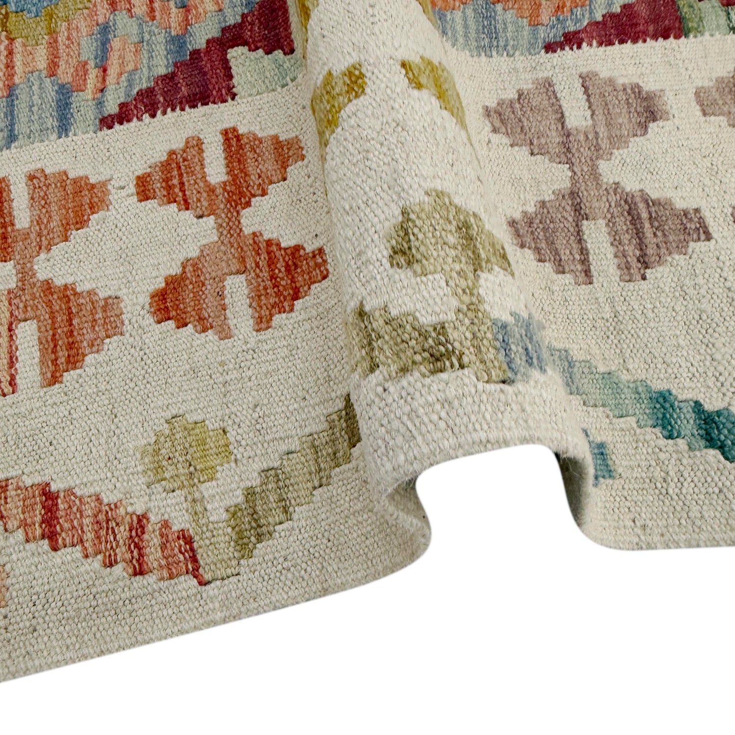 Handmade Afghan Vegetable Kilim 2' 10" x 3' 9" ft / 87 x 115 cm - No. R37908