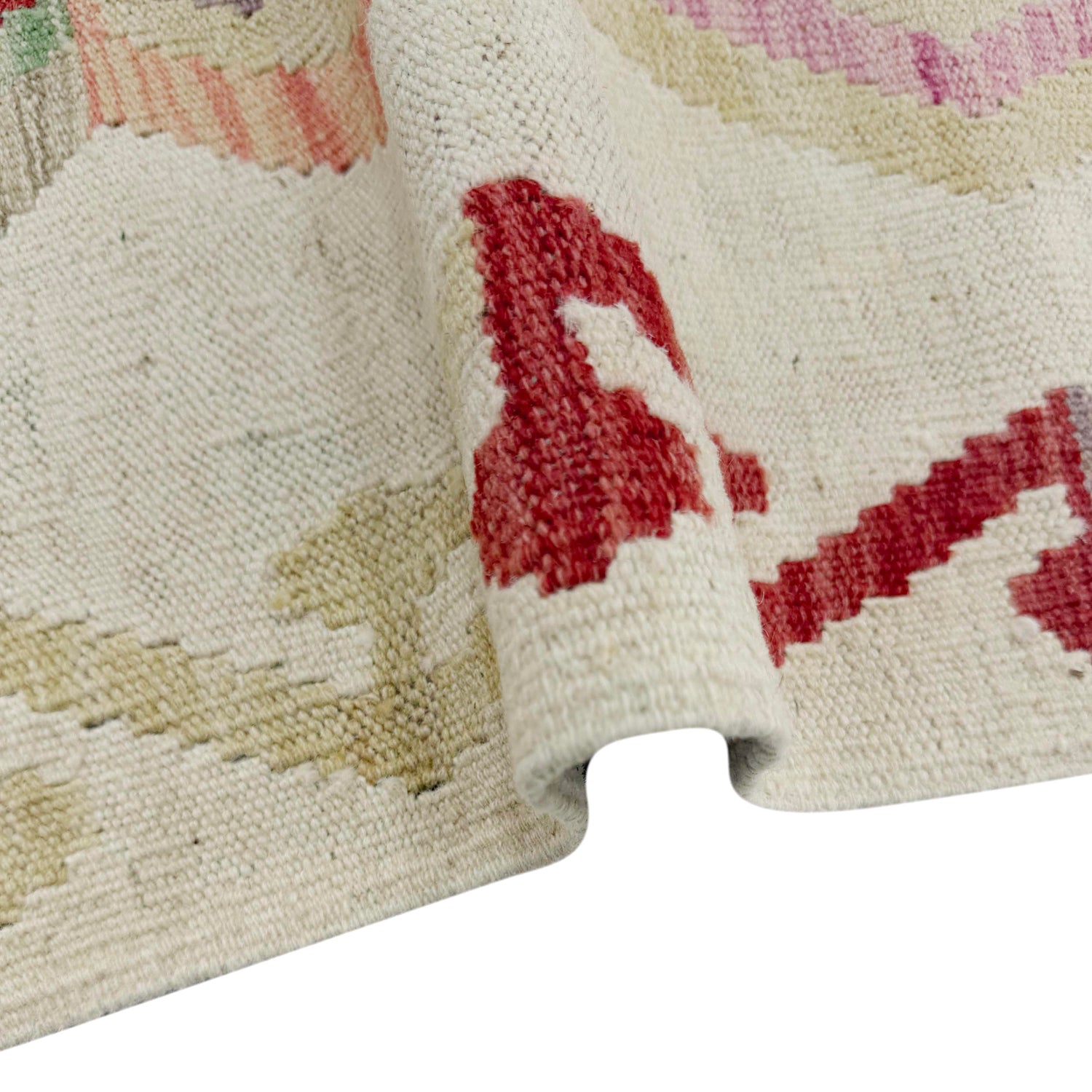 Hand Knotted Afghan Style Kilim 3' 4" x 4' 9" ft / 101 x 146 cm - No. R37913