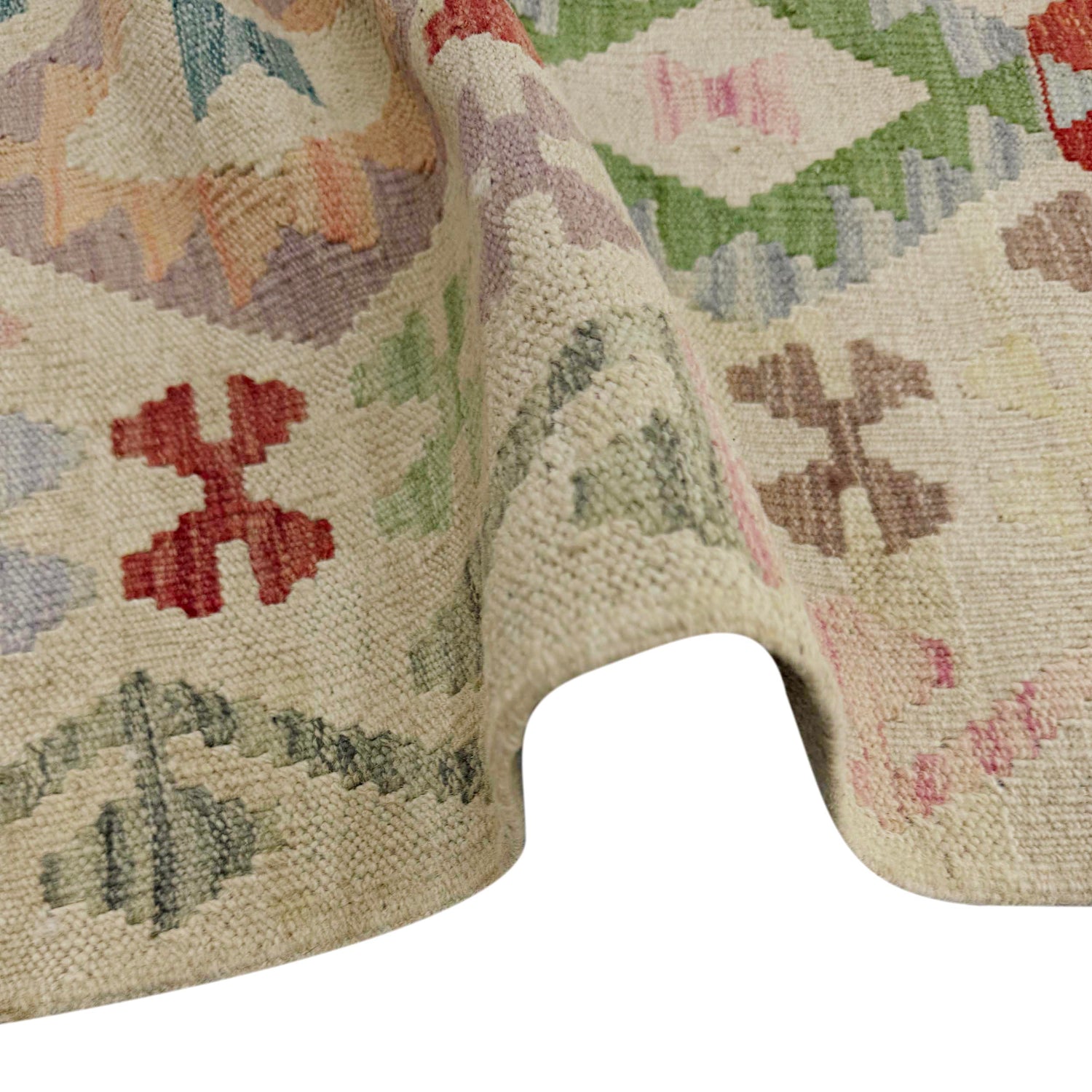 Hand Woven Wool Kelim 3' 2" x 4' 9" ft / 96 x 146 cm - No. R37914