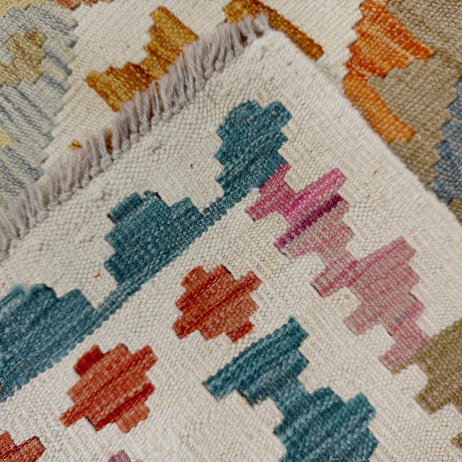 Handmade Turkish Design Wool Kilim 3' 2" x 5' 2" ft / 96 x 158 cm - No. R37918