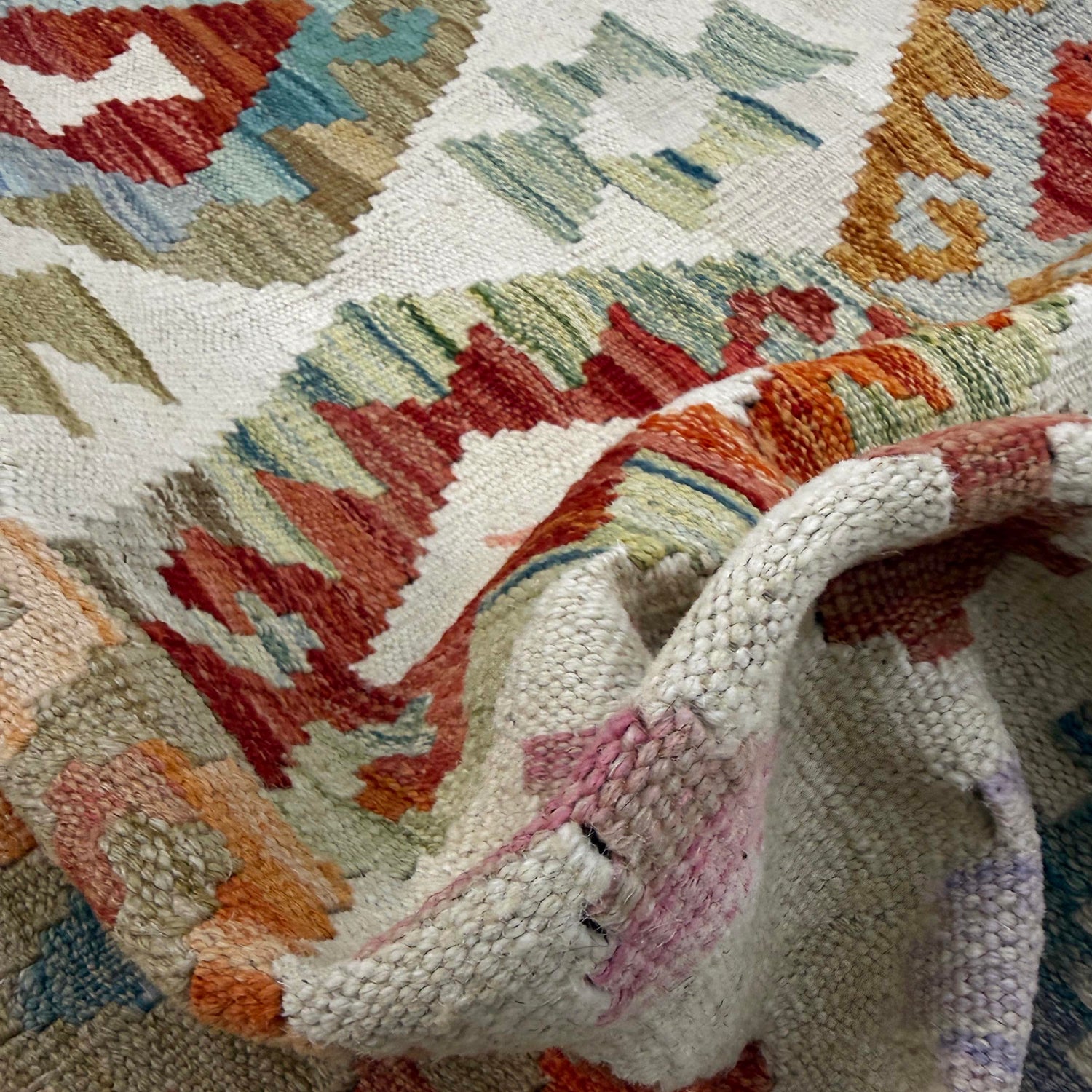 Handmade Turkish Design Wool Kilim 3' 2" x 5' 2" ft / 96 x 158 cm - No. R37918