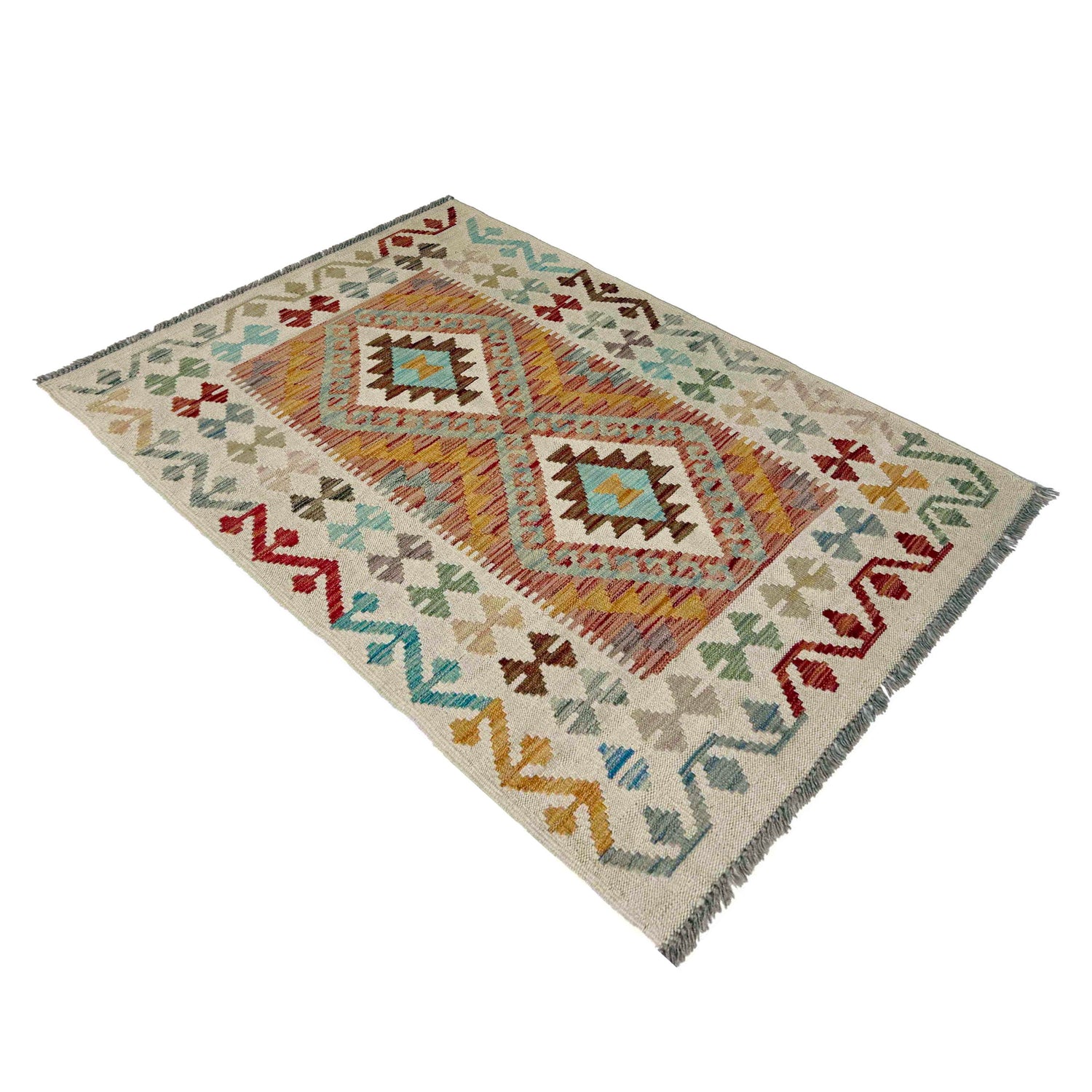 Hand Made Afghan Kilim 2' 9" x 4' 6" ft / 83 x 137 cm - No. R37920