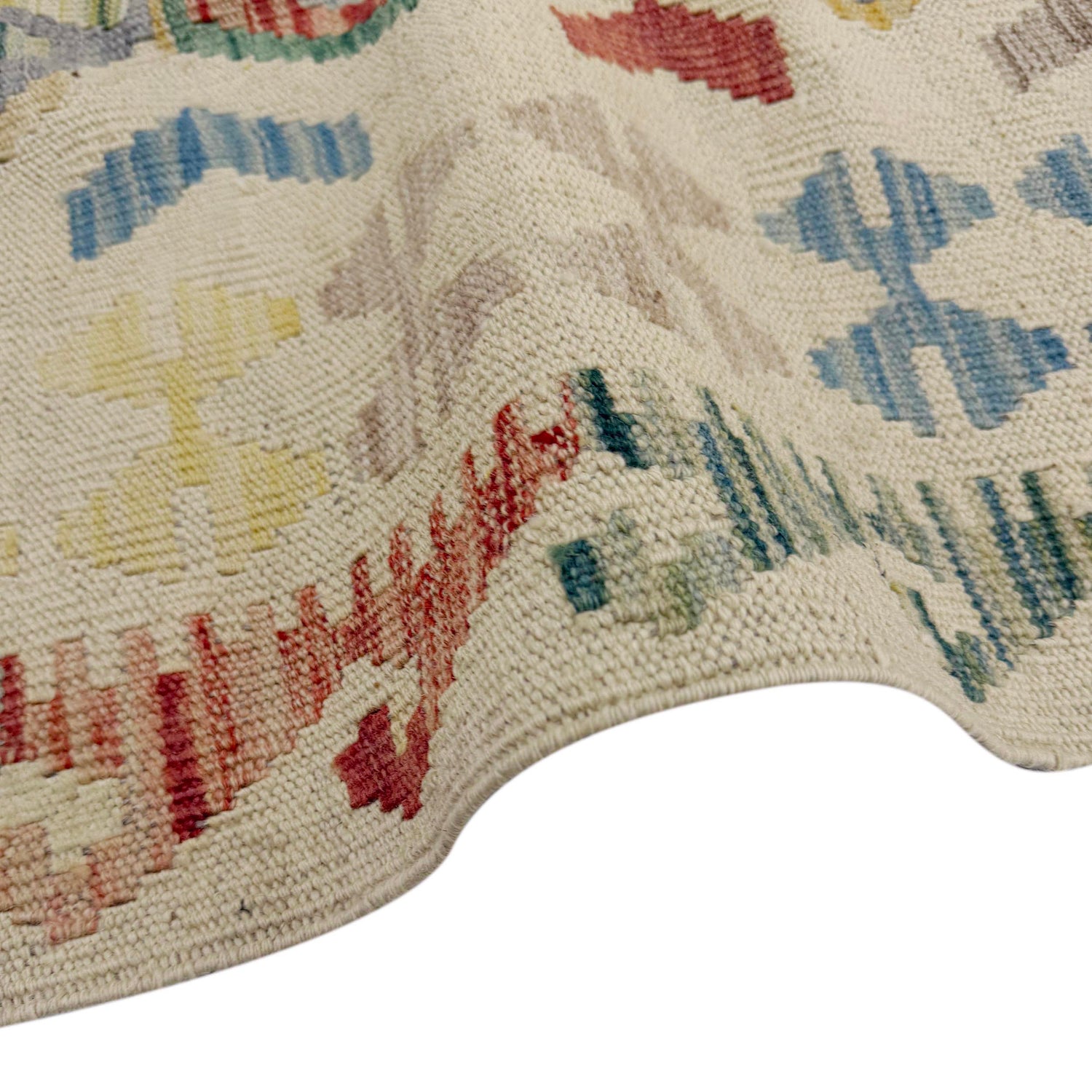 Multi Color ful Flat-Weave Wool Kilim 2' 8" x 4' 1" ft / 82 x 125 cm - No. R37921
