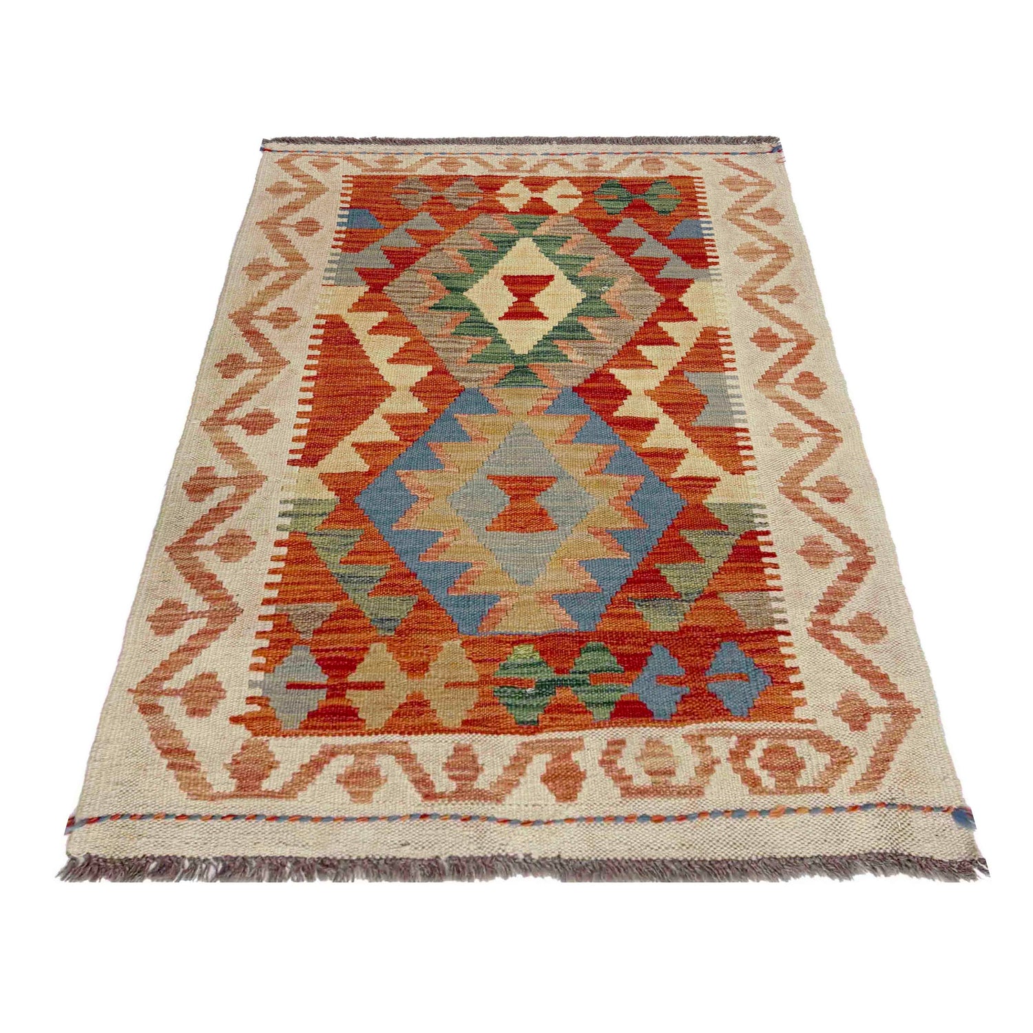 Handmade Vegetable Kilim 2' 9" x 4' 0" ft / 83 x 121 cm - No. R37922