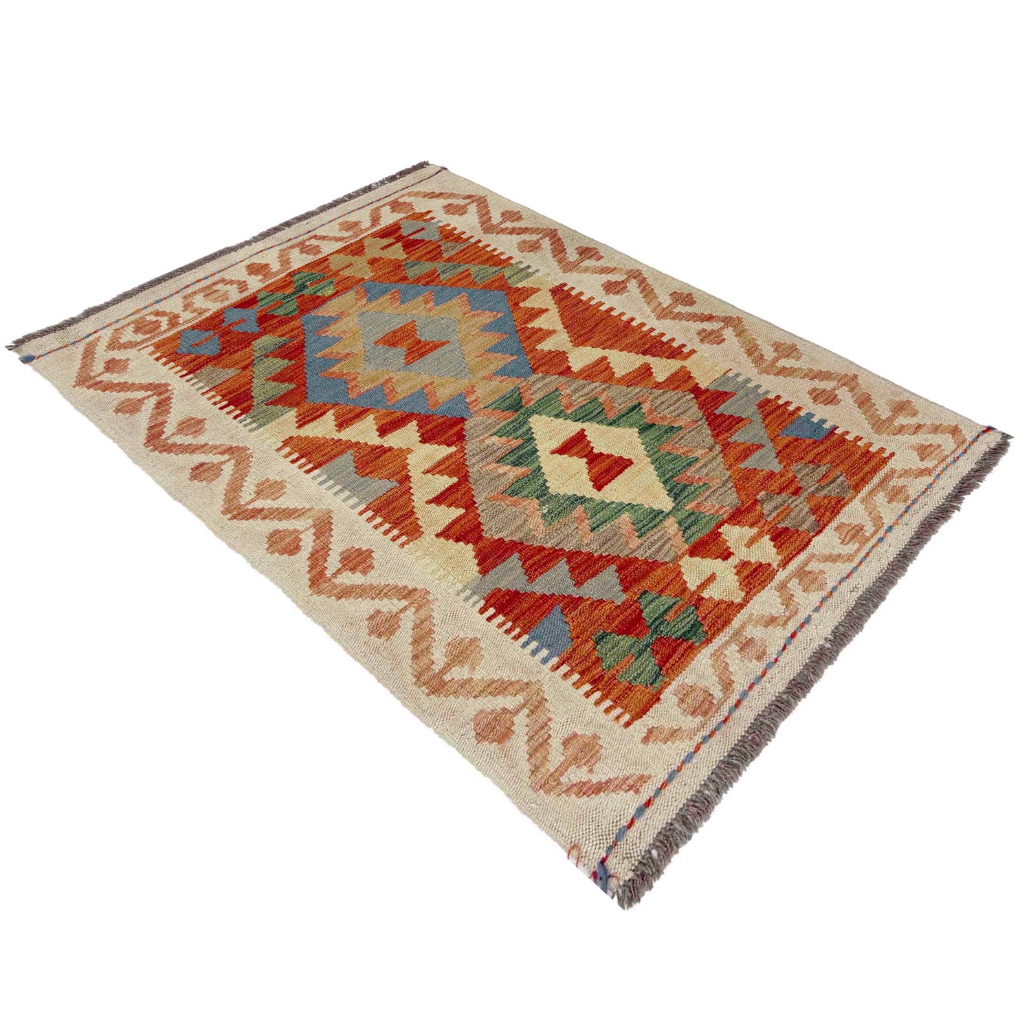 Handmade Vegetable Kilim 2' 9" x 4' 0" ft / 83 x 121 cm - No. R37922