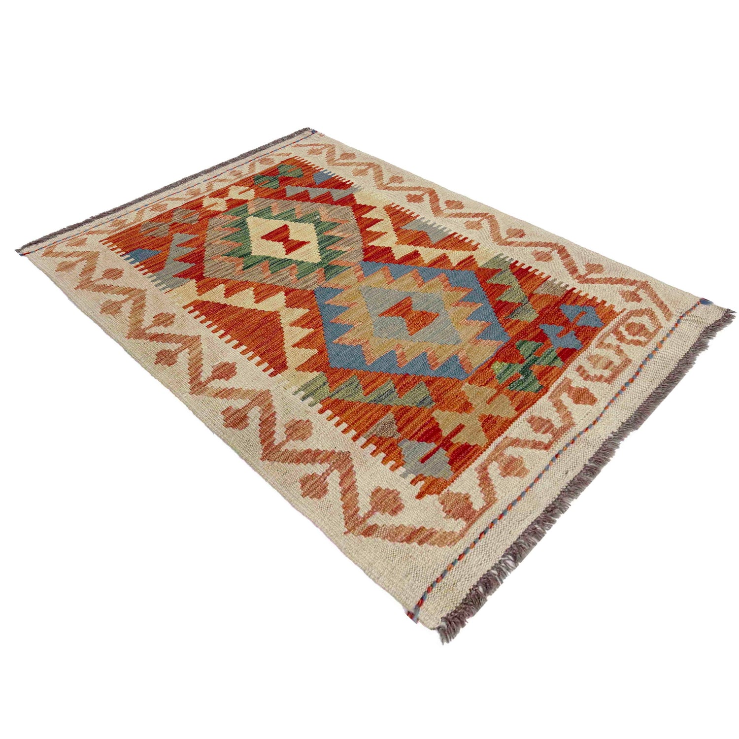 Handmade Vegetable Kilim 2' 9" x 4' 0" ft / 83 x 121 cm - No. R37922