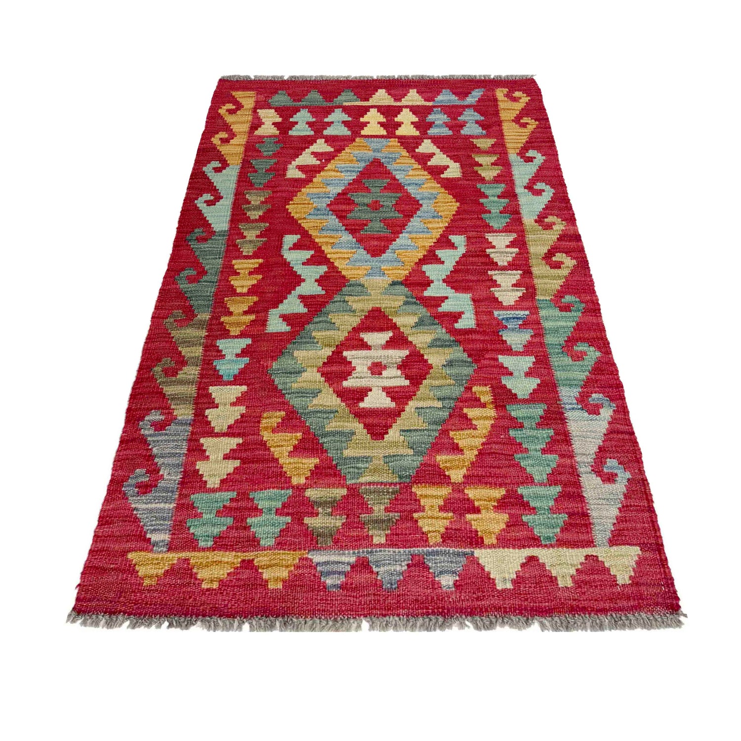 Handmade Vegetable Kelim 2' 3" x 4' 2" ft / 69 x 126 cm - No. R37923
