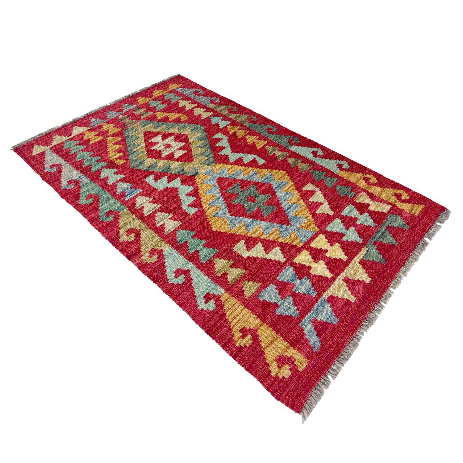 Handmade Vegetable Kelim 2' 3" x 4' 2" ft / 69 x 126 cm - No. R37923