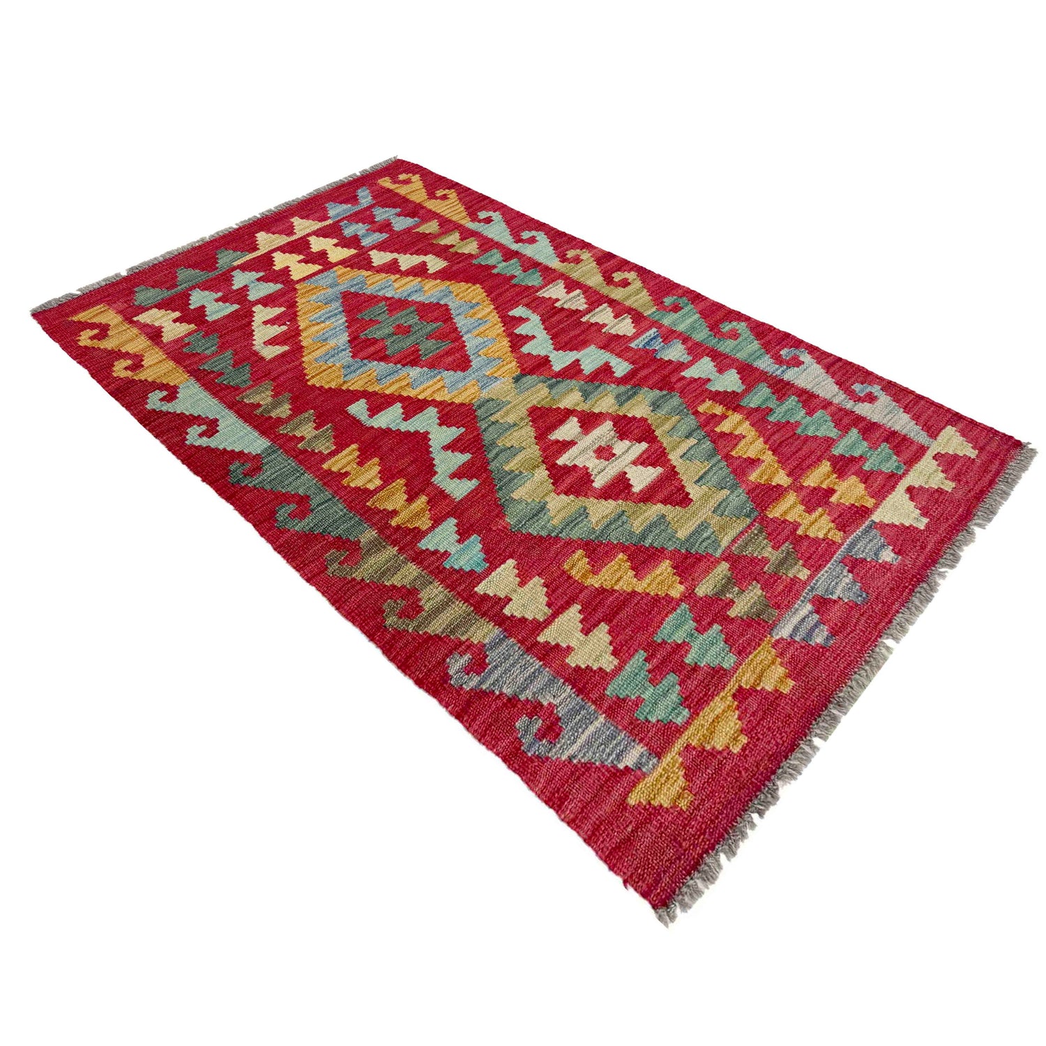 Handmade Vegetable Kelim 2' 3" x 4' 2" ft / 69 x 126 cm - No. R37923