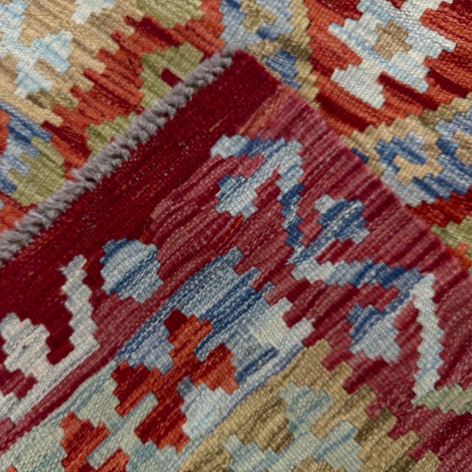 Hand Knotted Afghan Style Kilim 2' 7" x 4' 2" ft / 80 x 126 cm - No. R37924