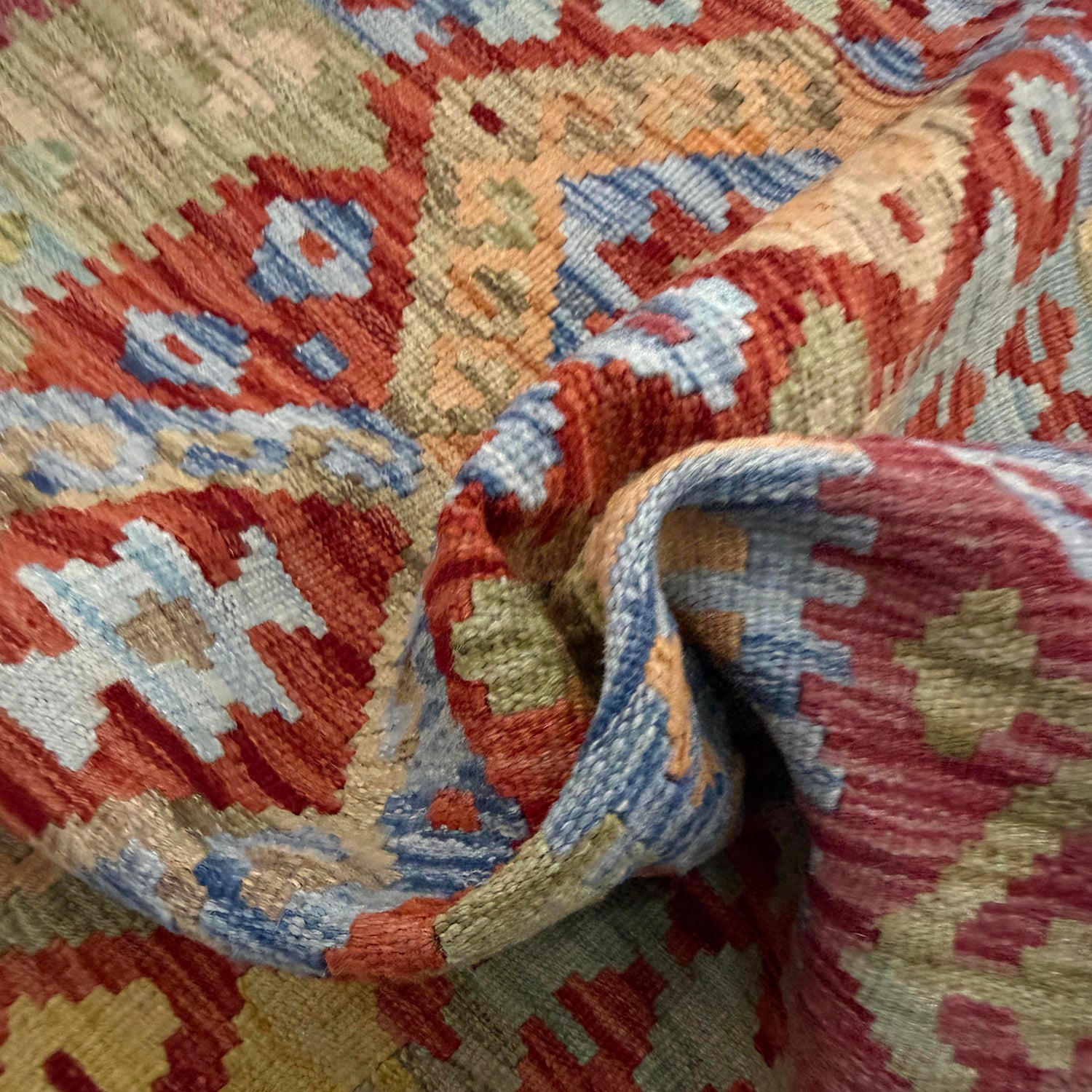 Hand Knotted Afghan Style Kilim 2' 7" x 4' 2" ft / 80 x 126 cm - No. R37924